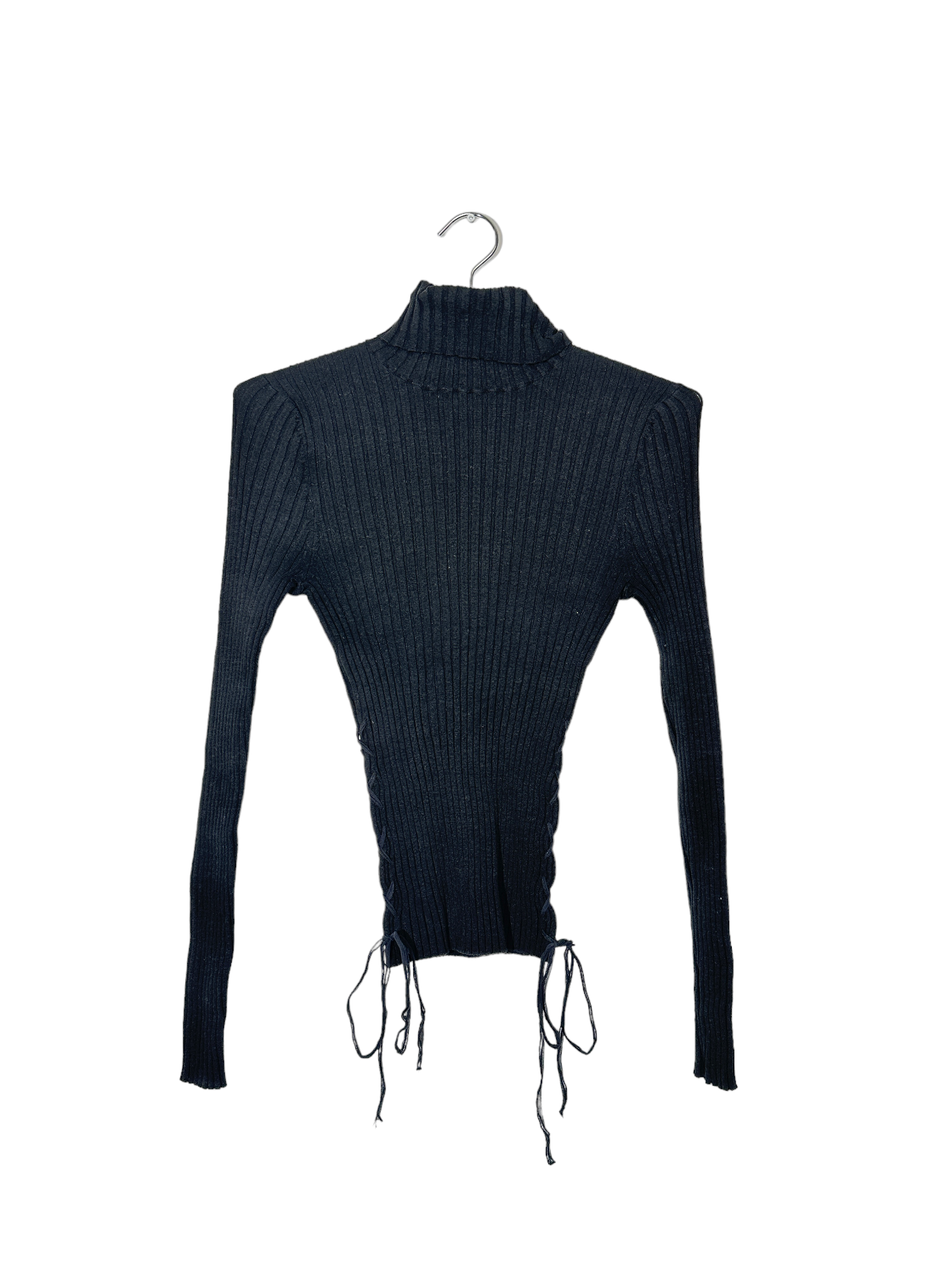 Cable & Gauge Turtle Neck Side Lace Up