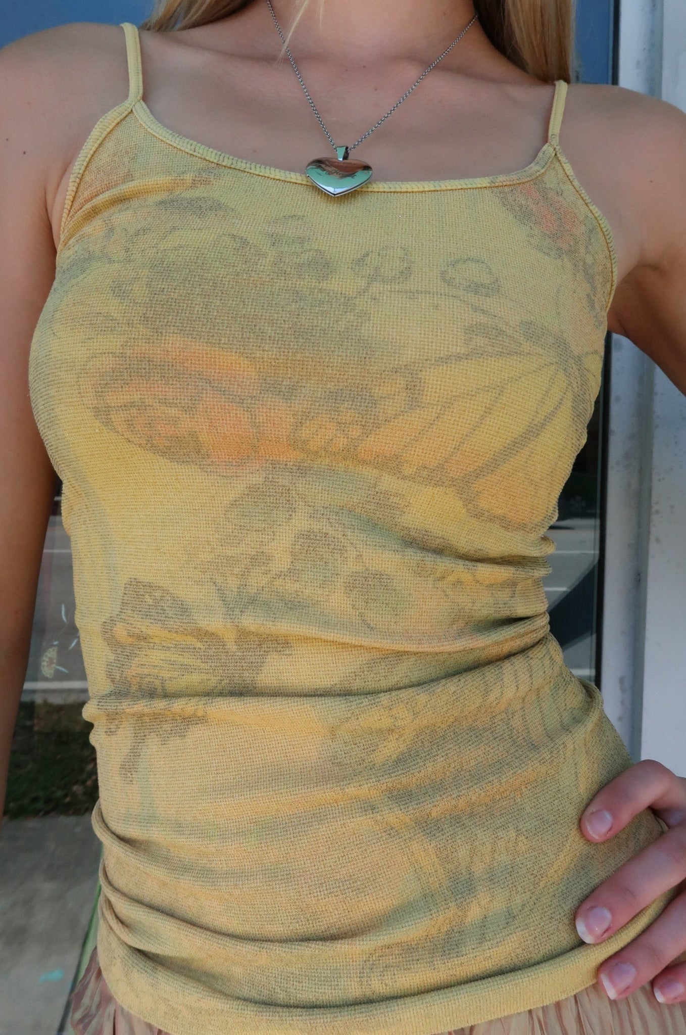 Yellow Graphic Butterfly Tank