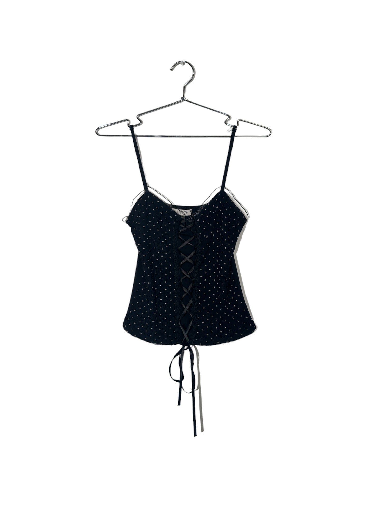 Dotted B&W Corseted Cami