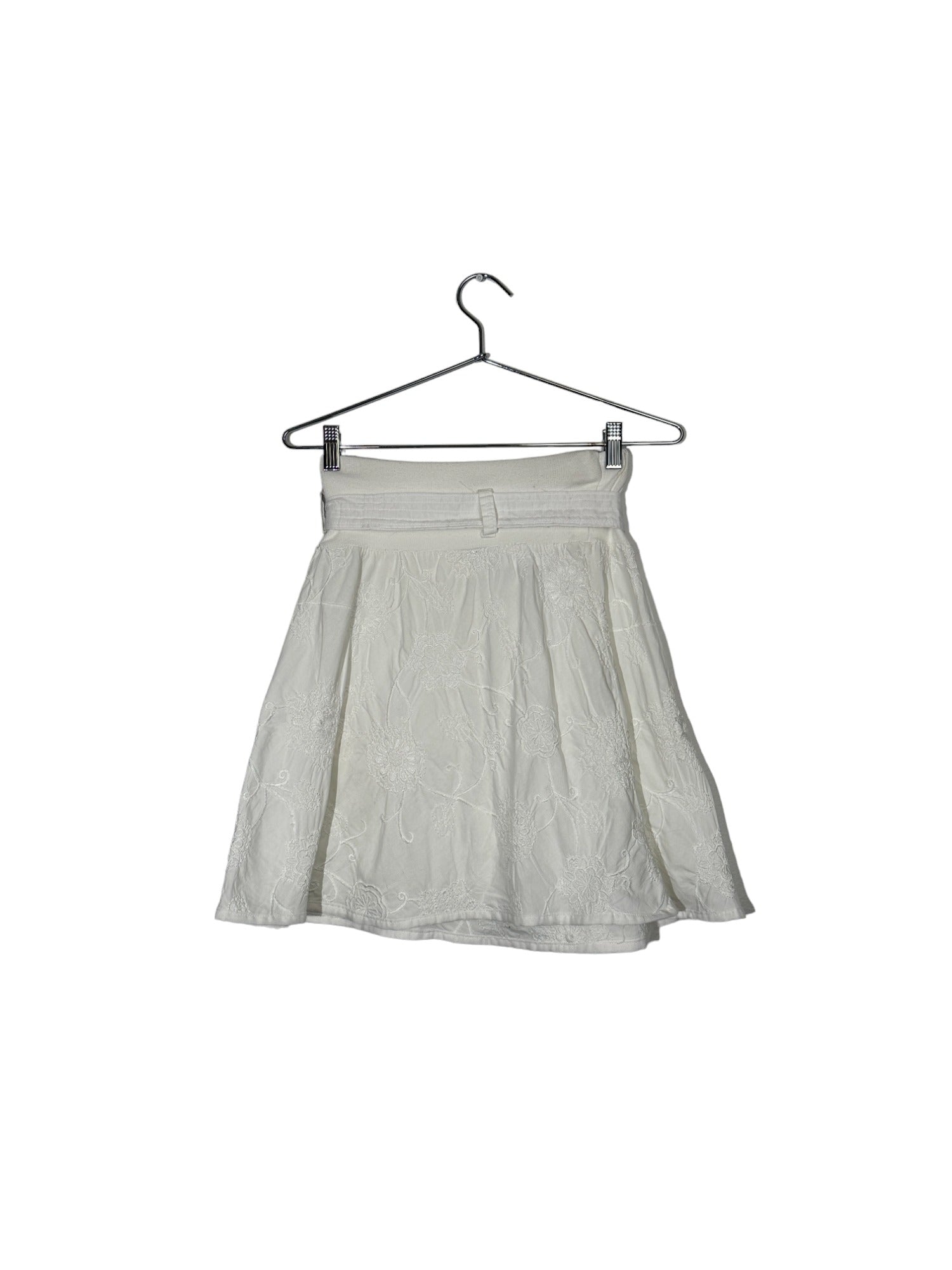 Embroidered White Skirt