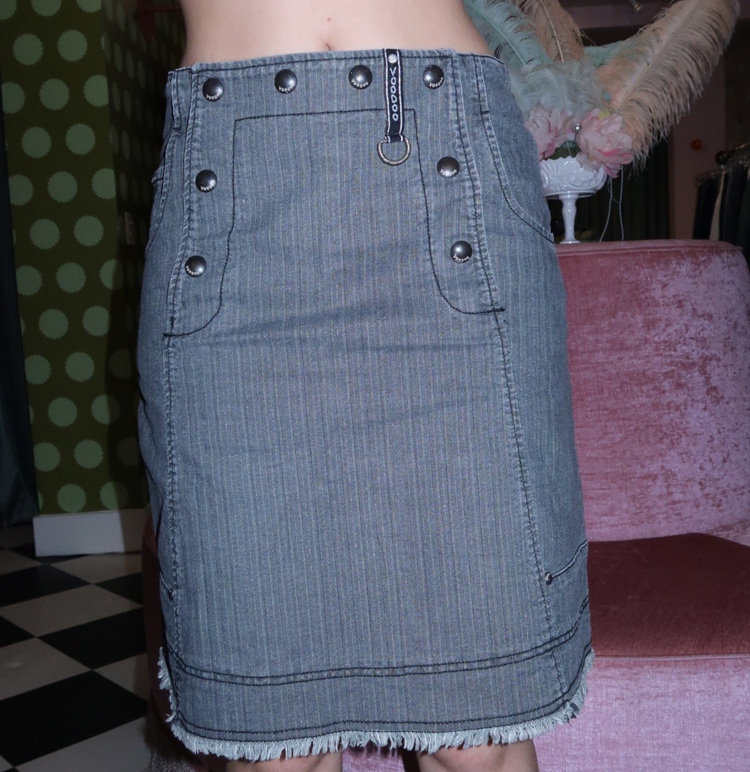 Grey Voodoo Midi Skirt