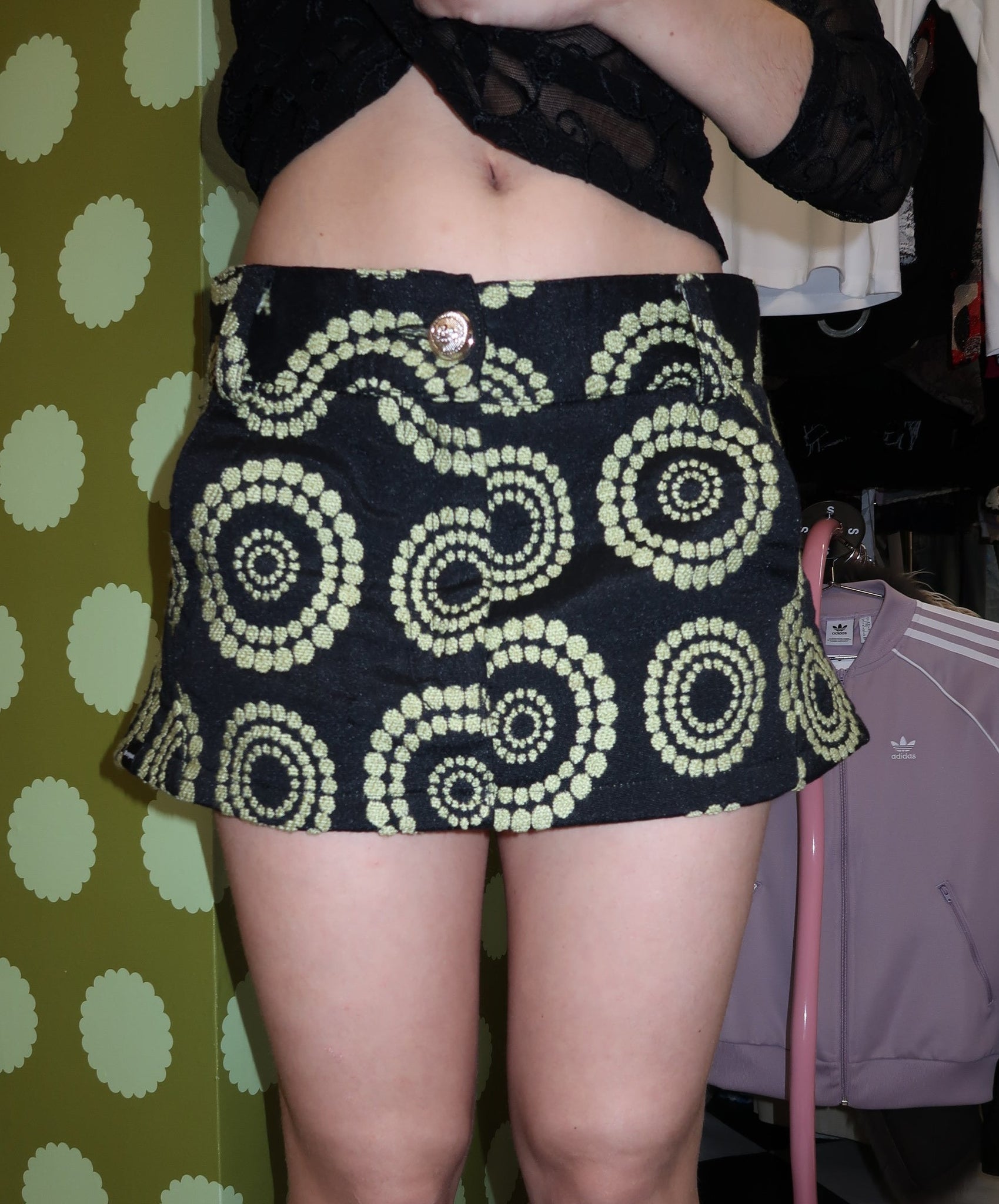 Desigual Green Patterned Mini Skirt