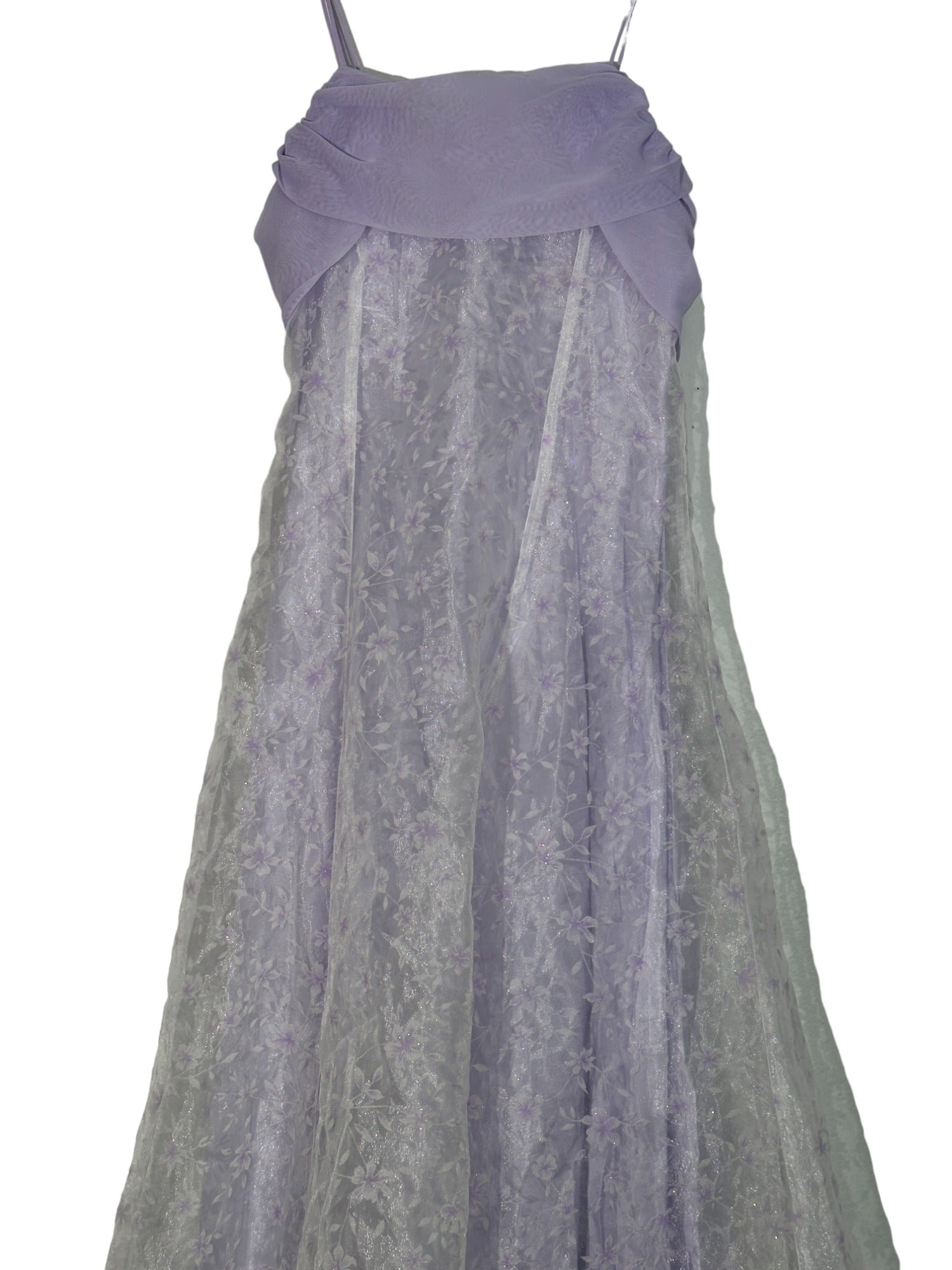Lilac Floral Draped Midi Dress