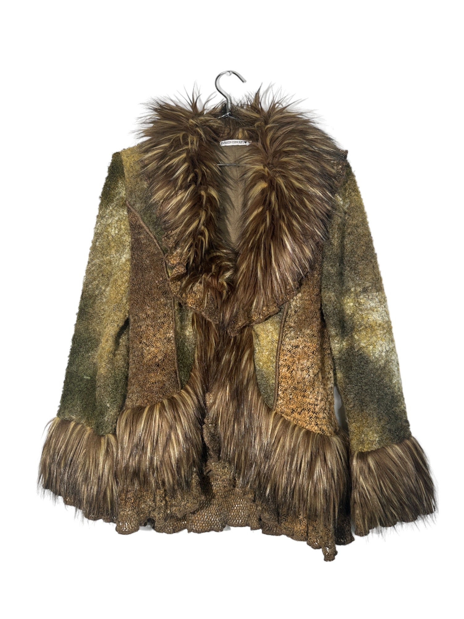 Passion Concept Faux Fur Trim Cardigan