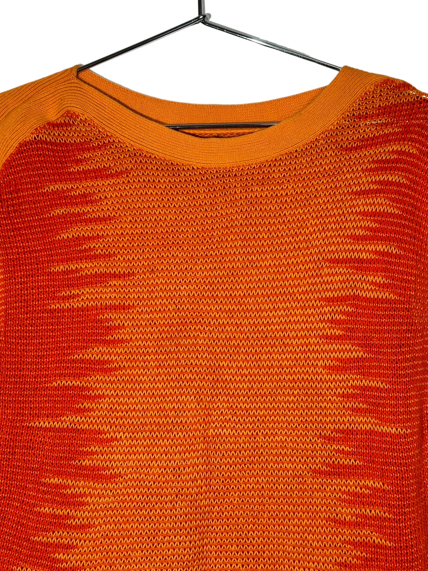 Striped Orange Short Sleeve Sweater