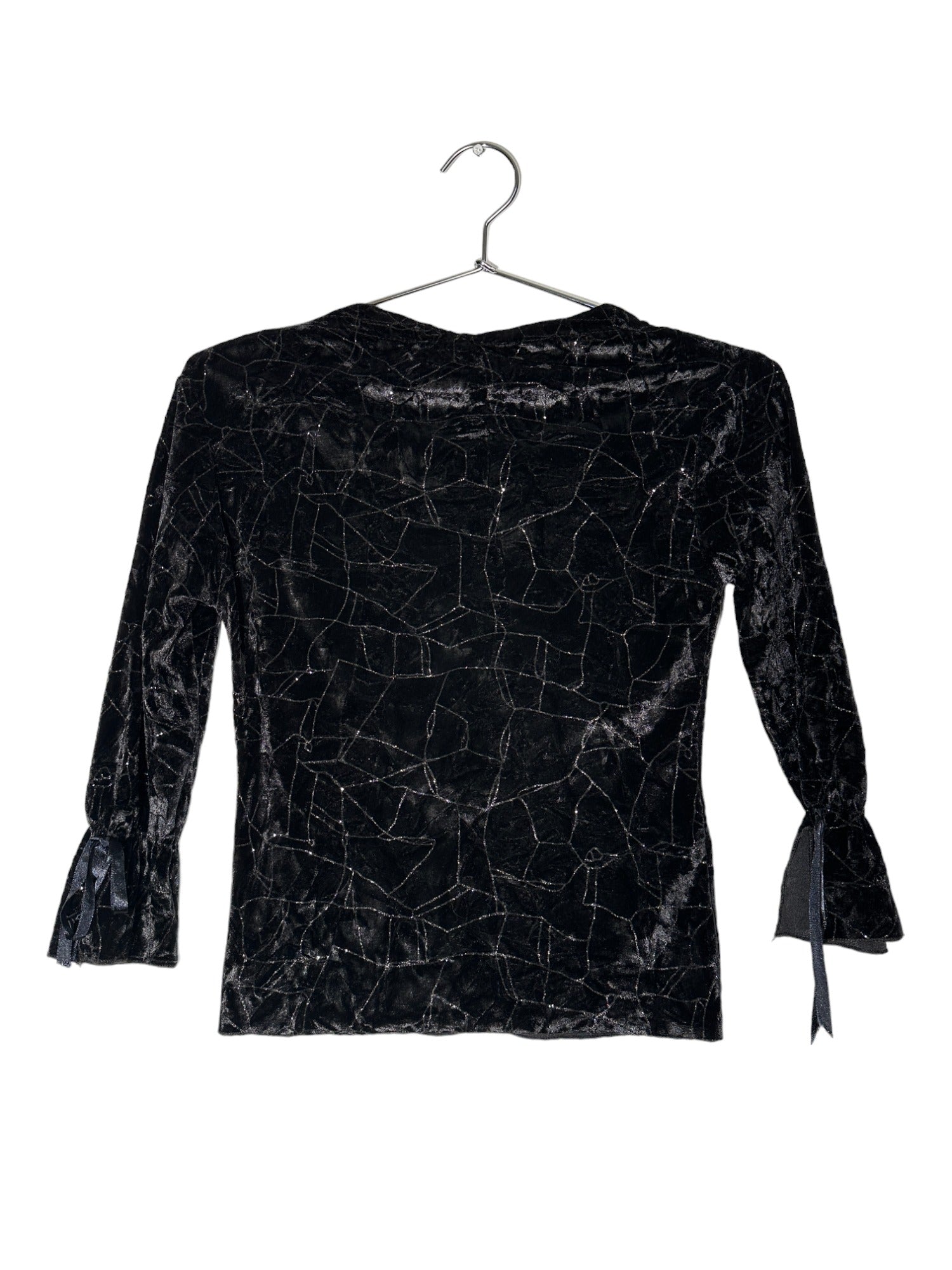 Black Sparkly Quarter Sleeve Top