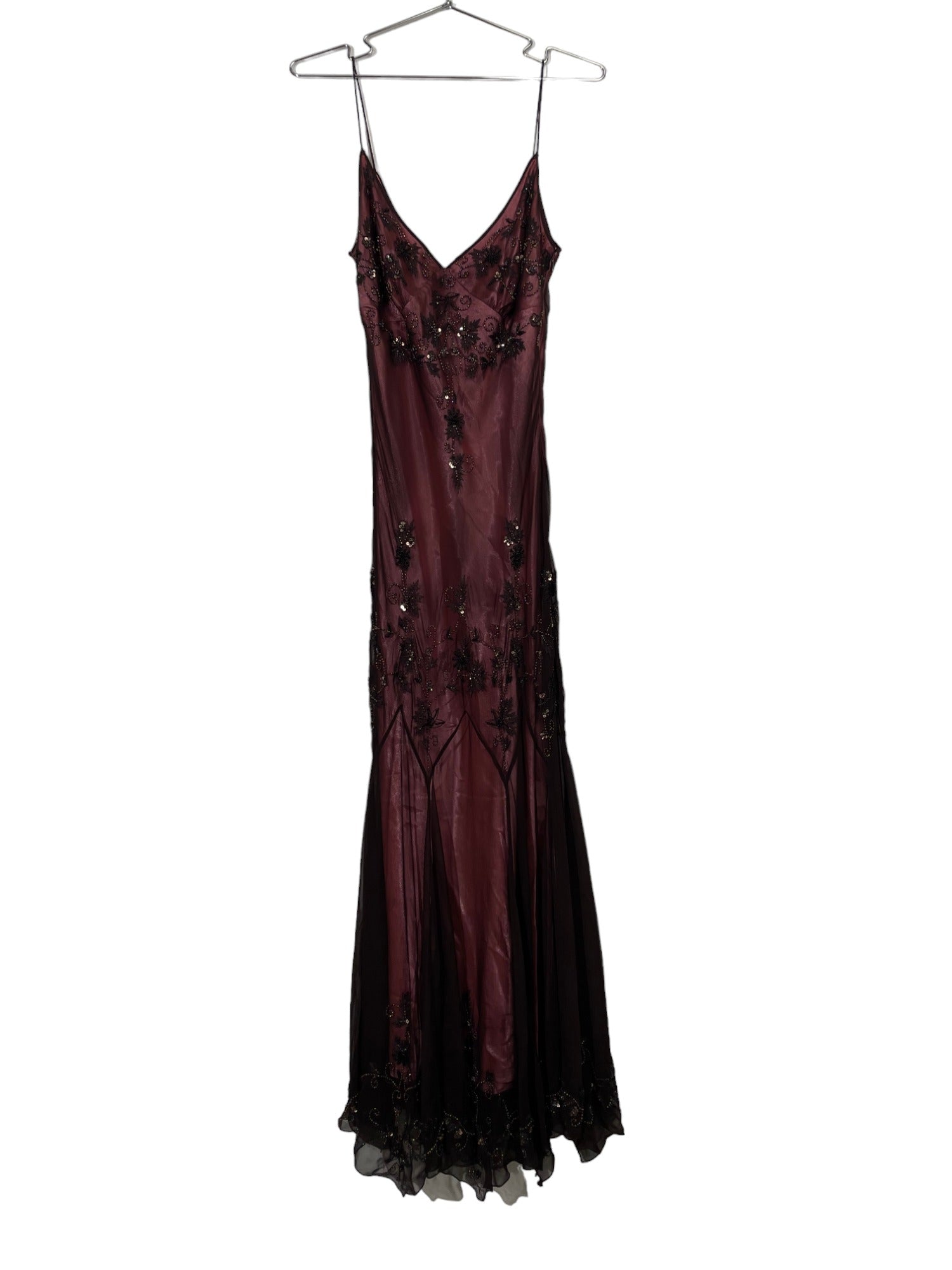 Silk Beaded  Evening Gown