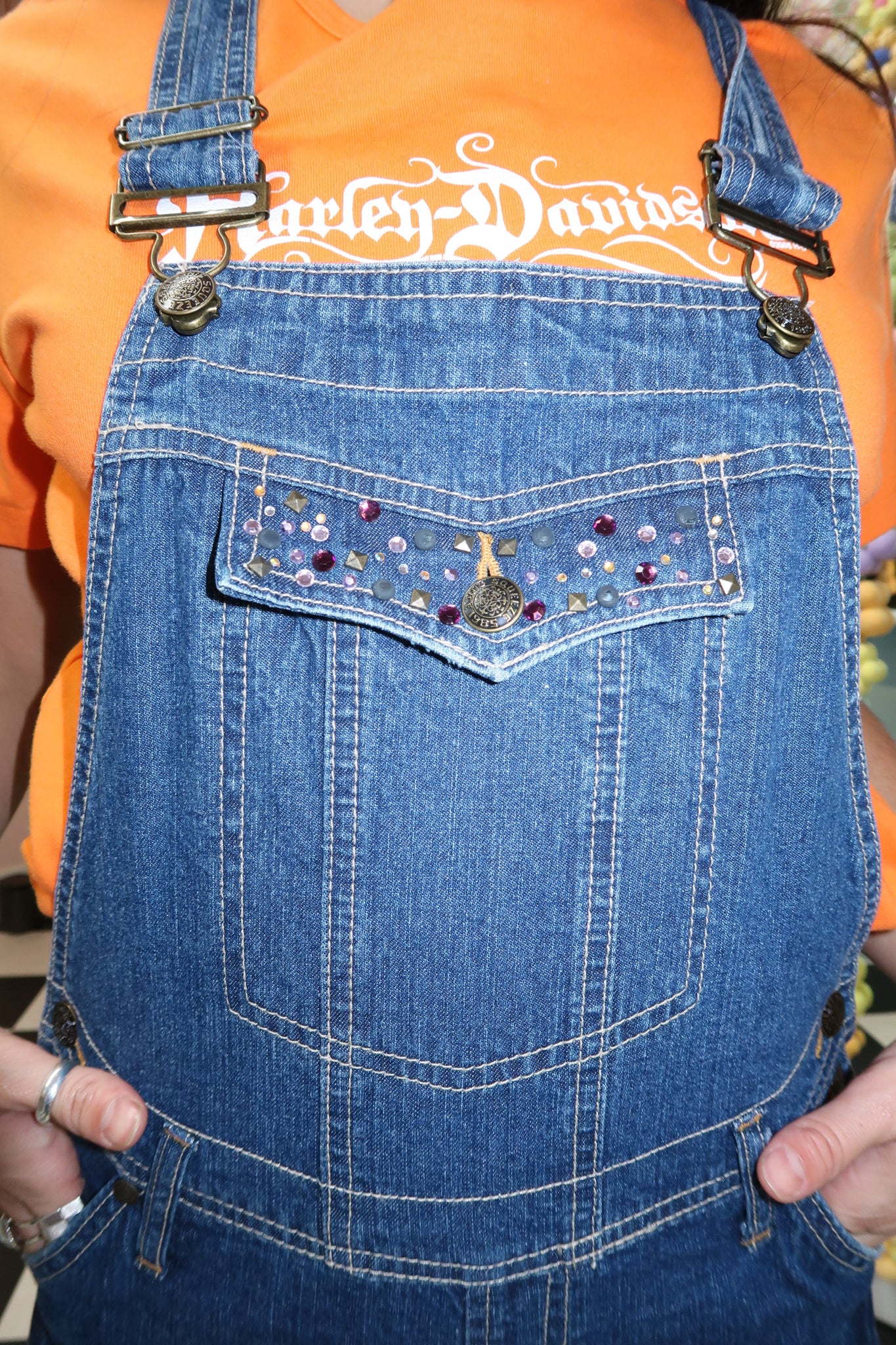 Bedazzled Denim Overalls