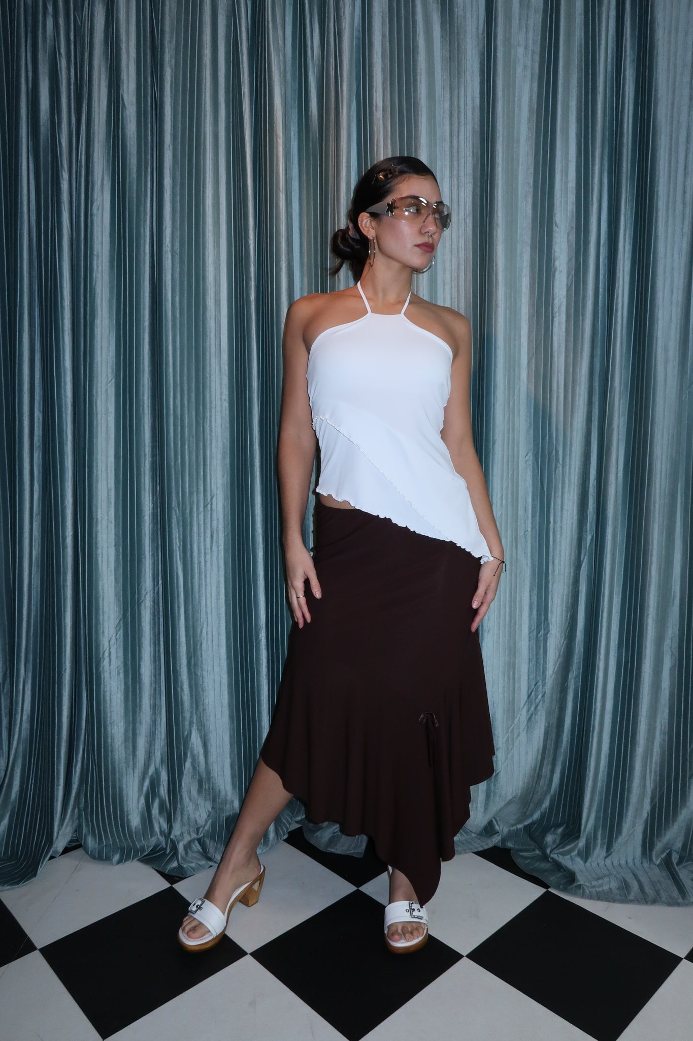 Brown Asymmetrical Skirt