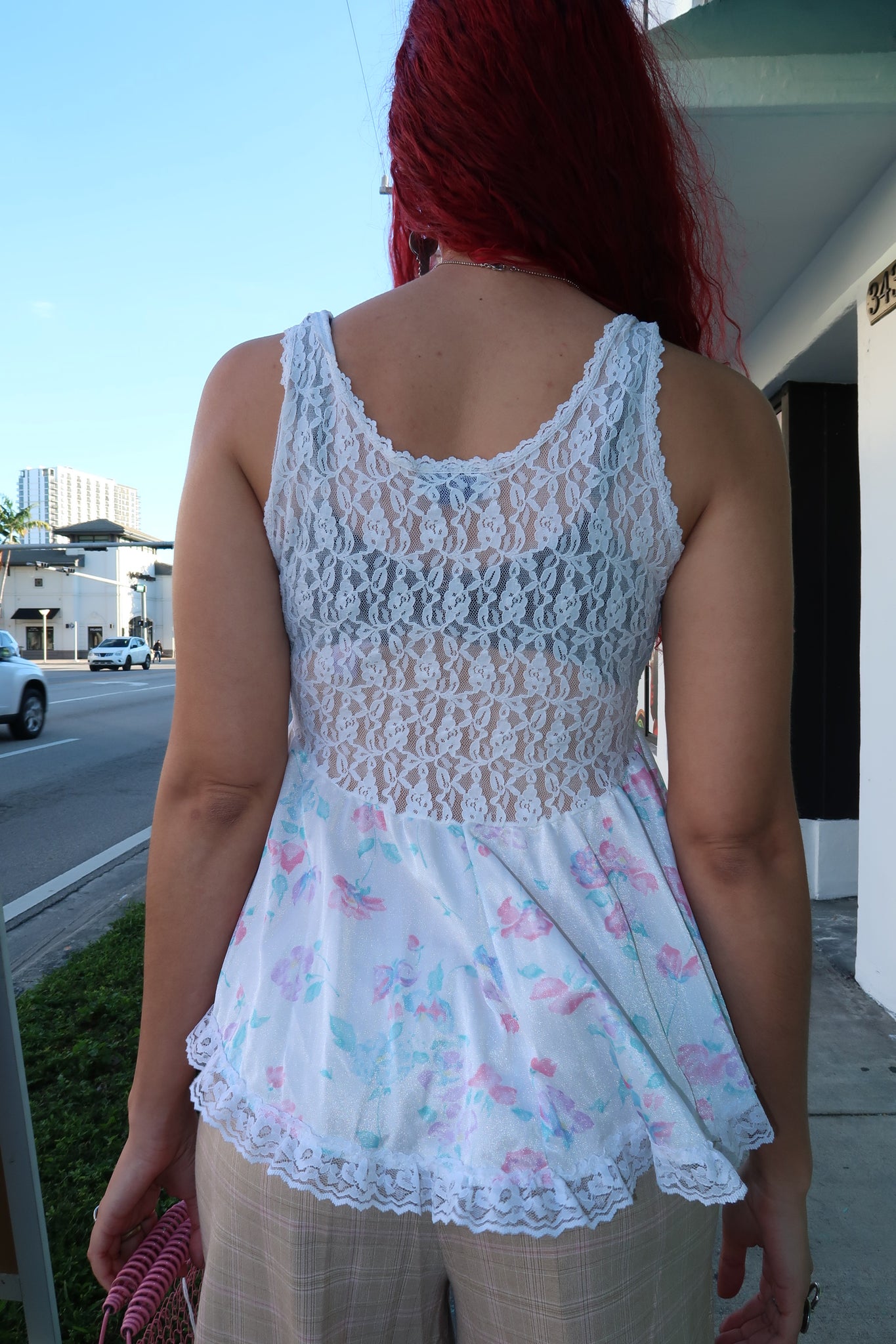 Lace Floral White Top
