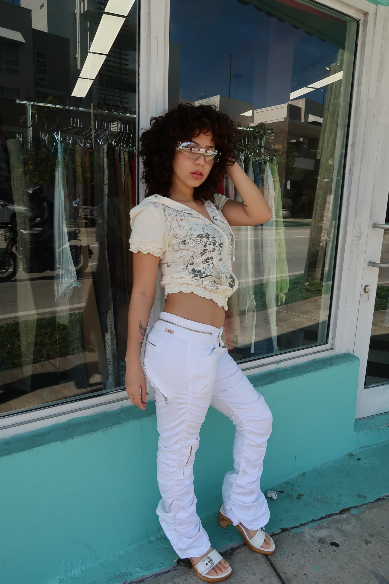 Low Waist Guess White Pants