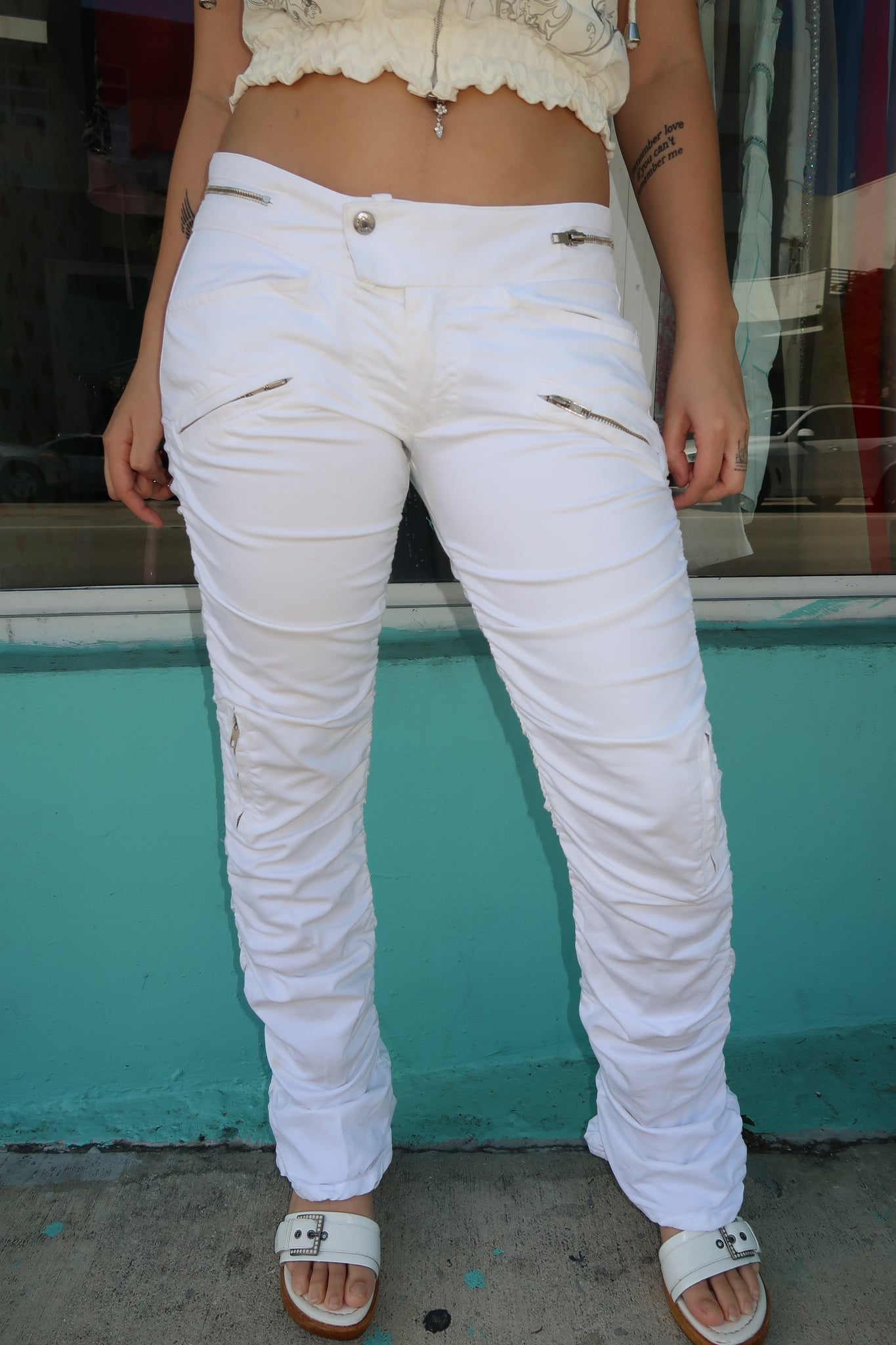 Low Waist Guess White Pants