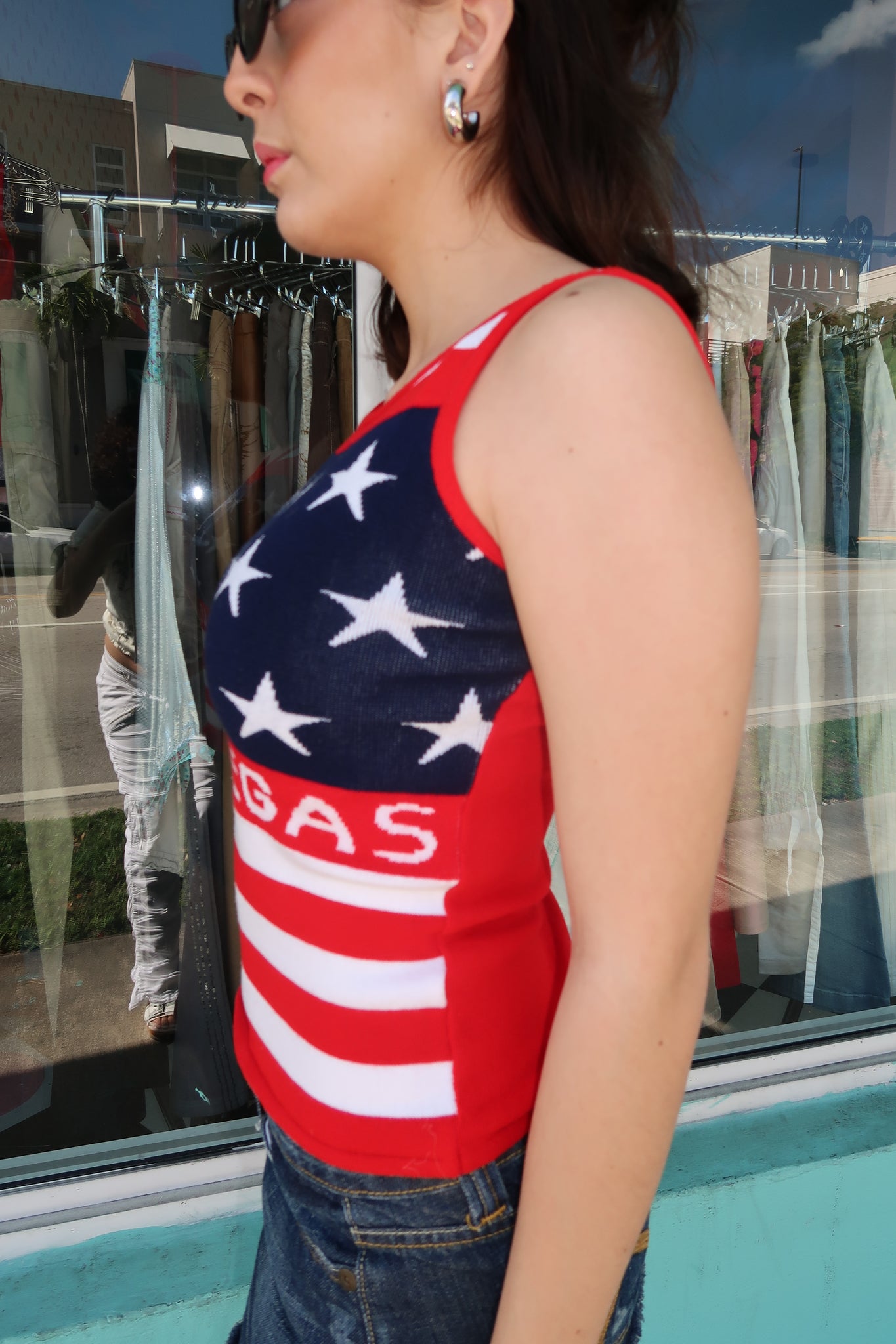 USA Flag Knitted Top