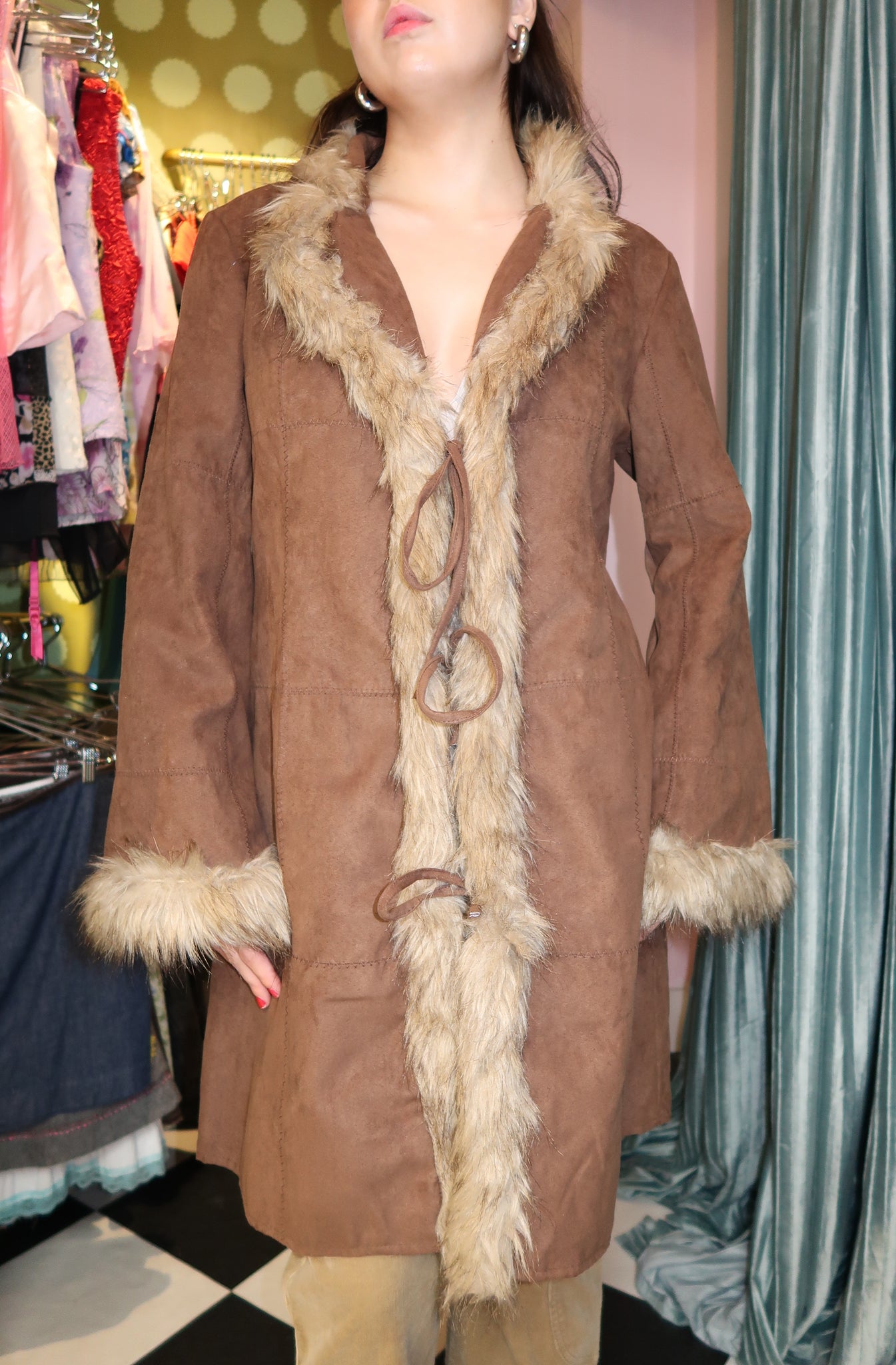 Fur Trim Long Coat