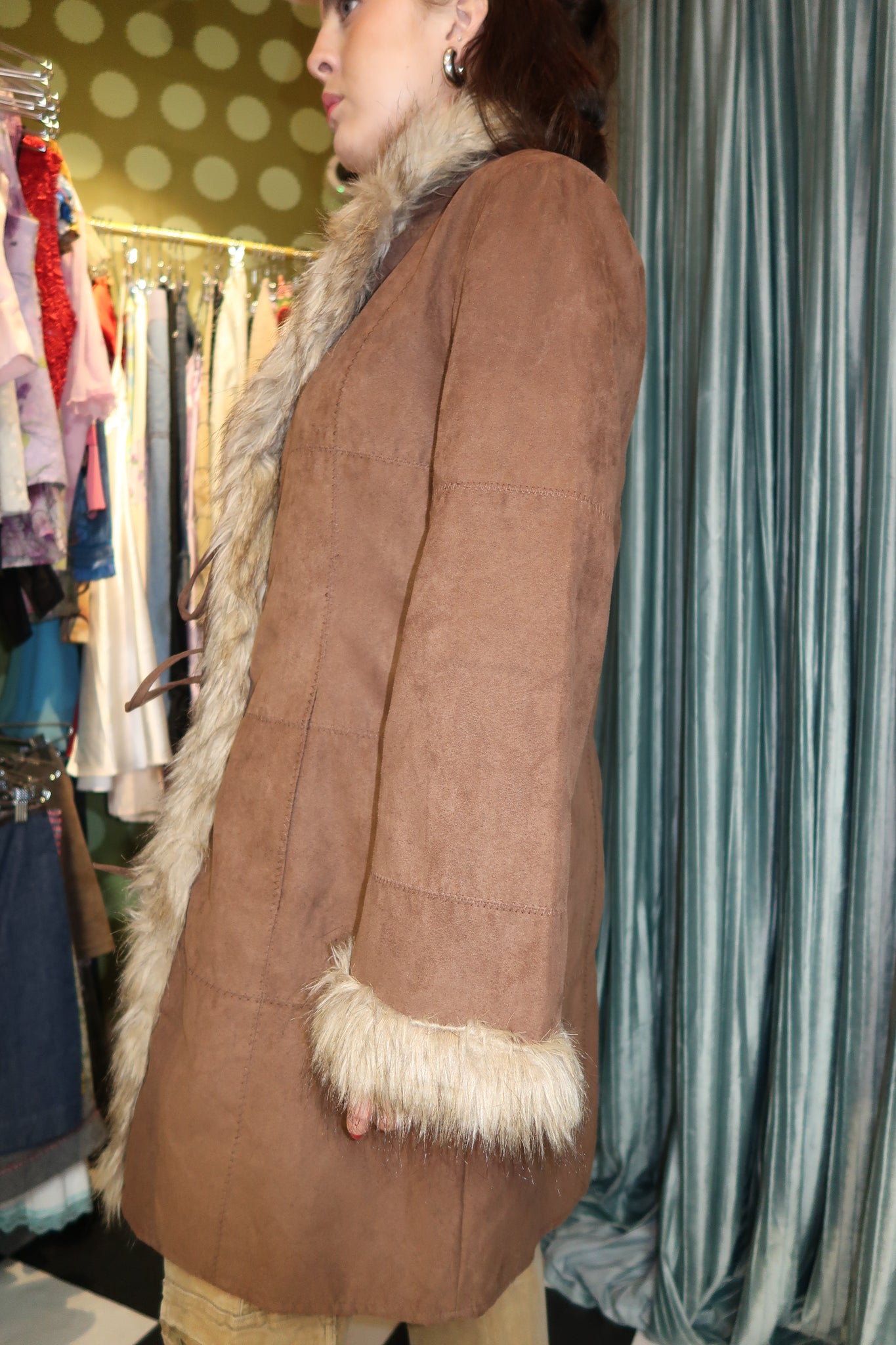 Fur Trim Long Coat