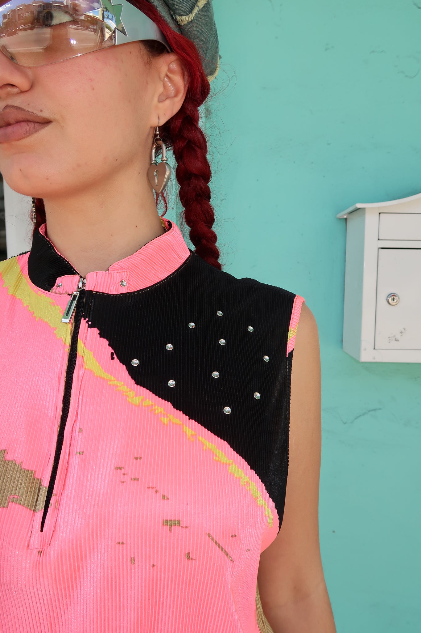 Color Splotch Textured Vest