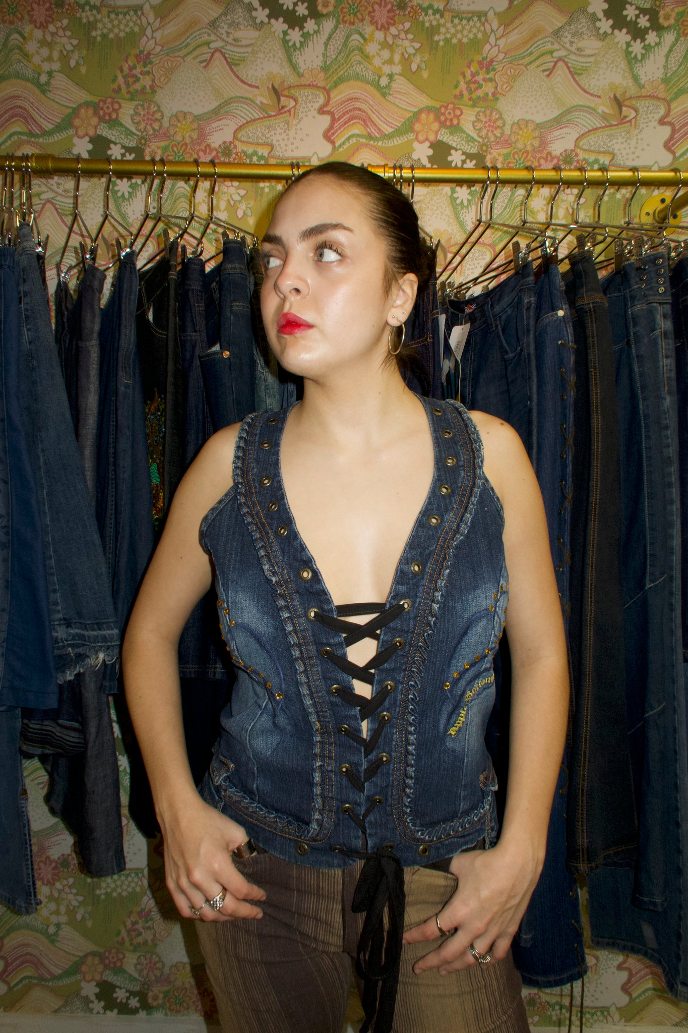 Apple Bottoms Bedazzled Denim Vest