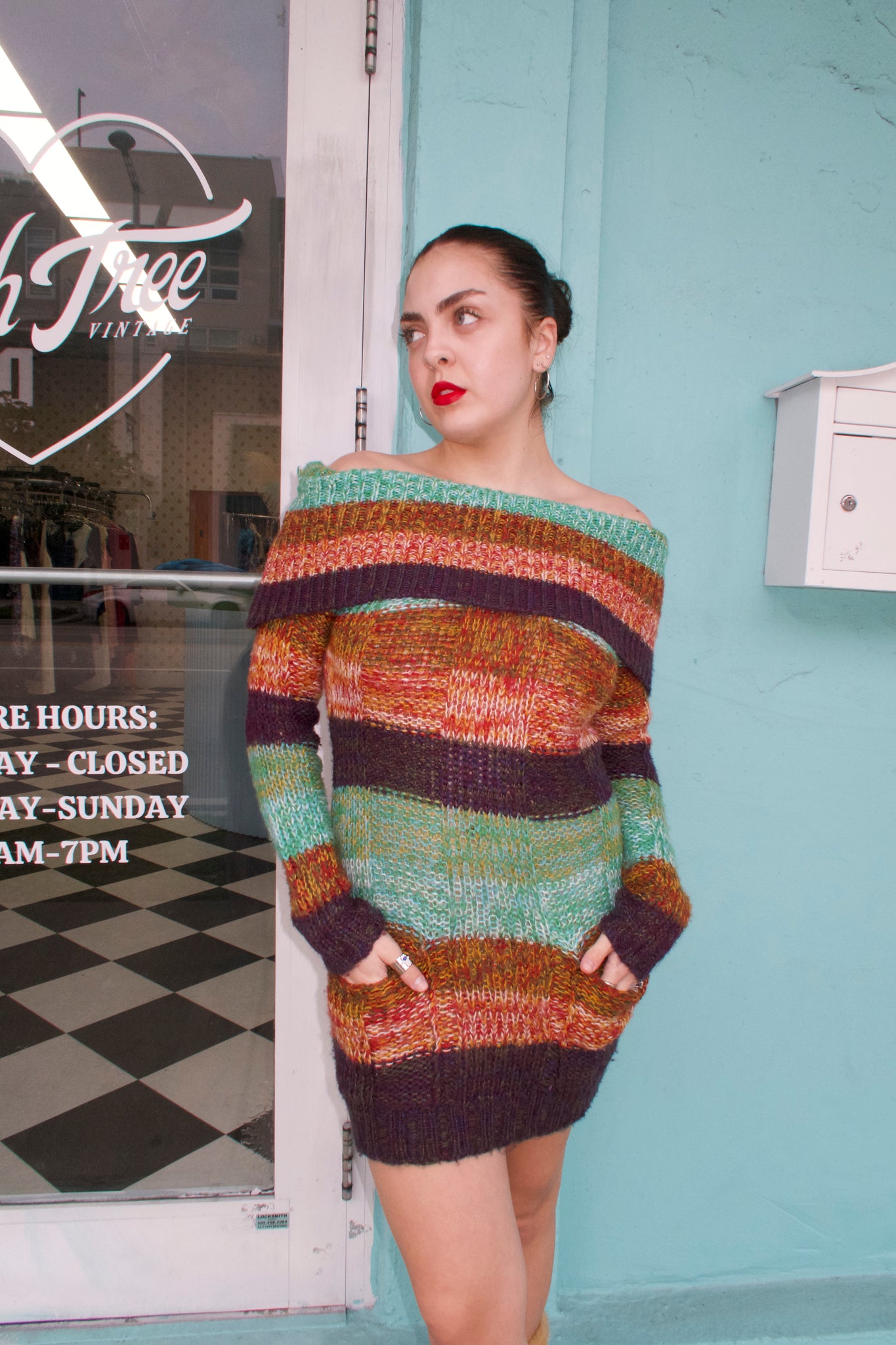 Multicolored Sweater Dress