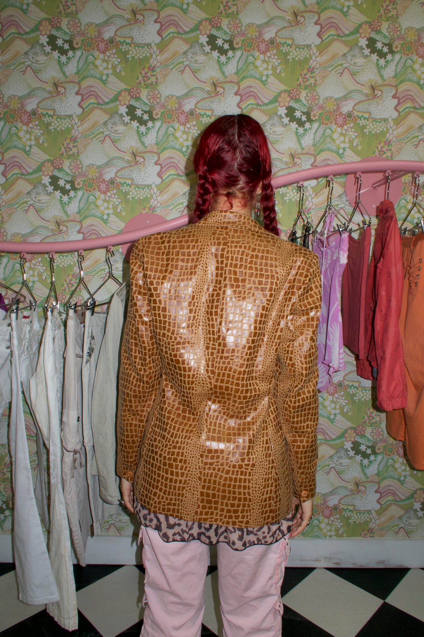 Brown Animal Print Patterned Jacket