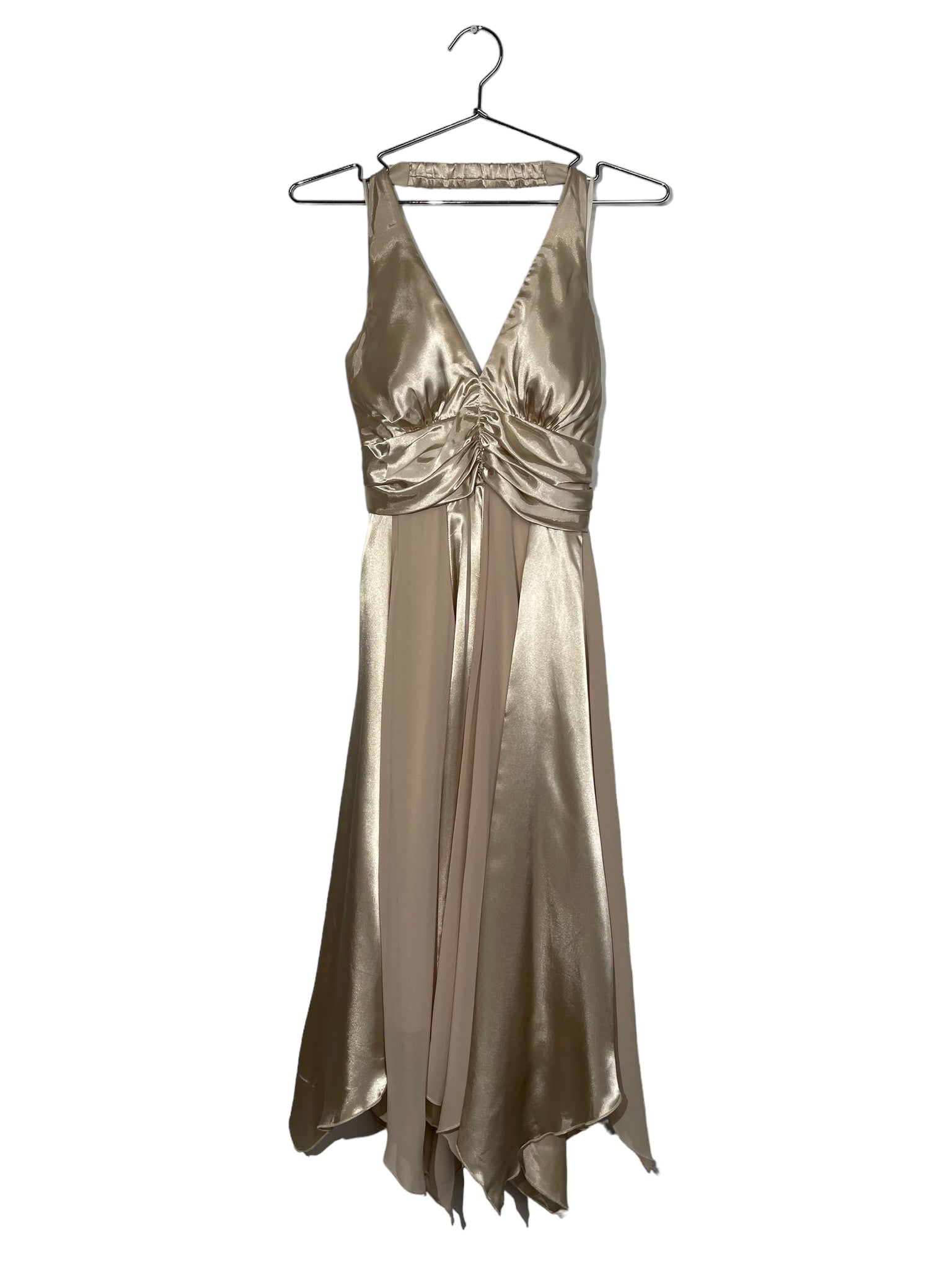 Gold Halter Midi Dress