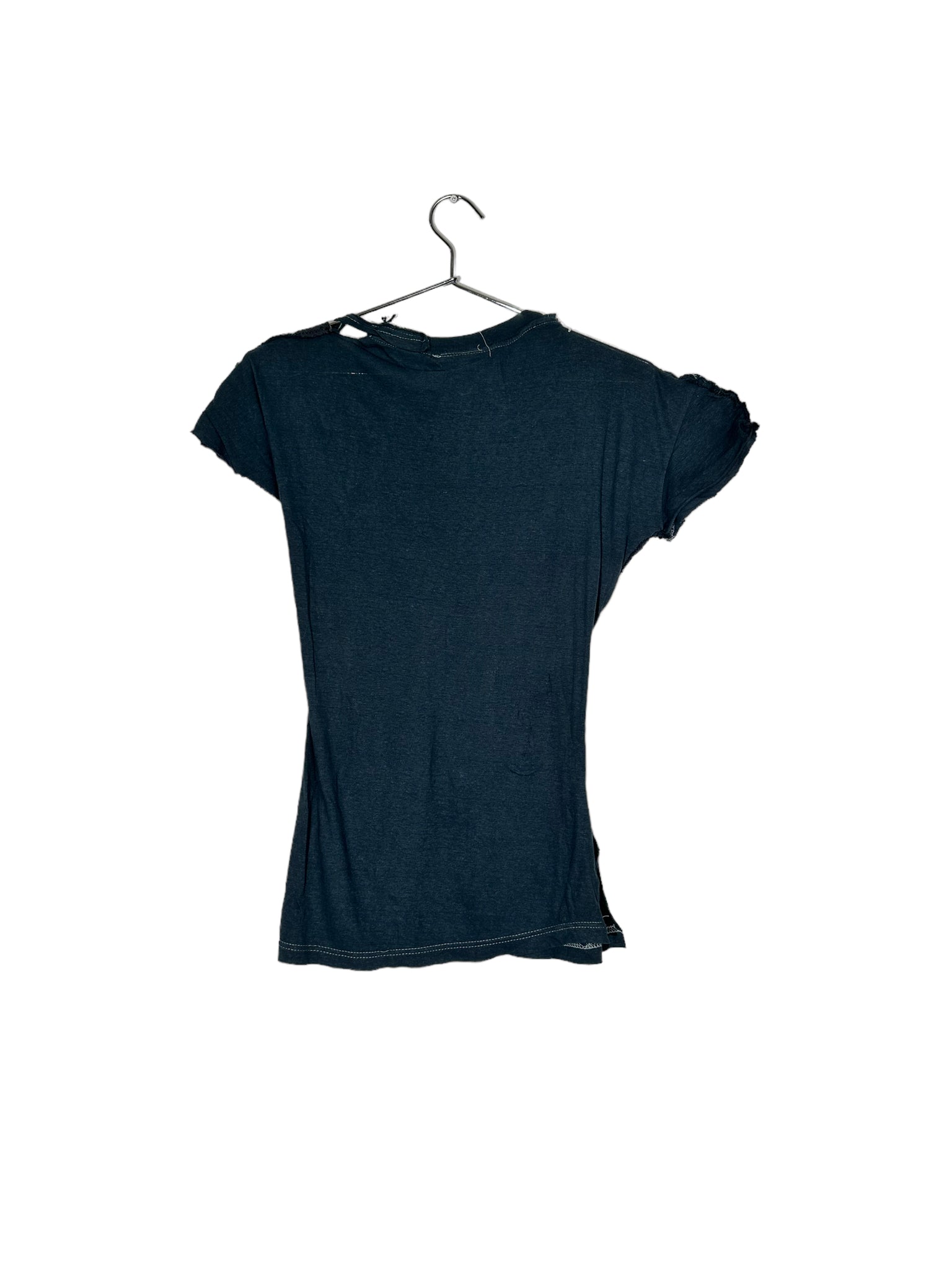 Navy Blue Distressed Texture Top