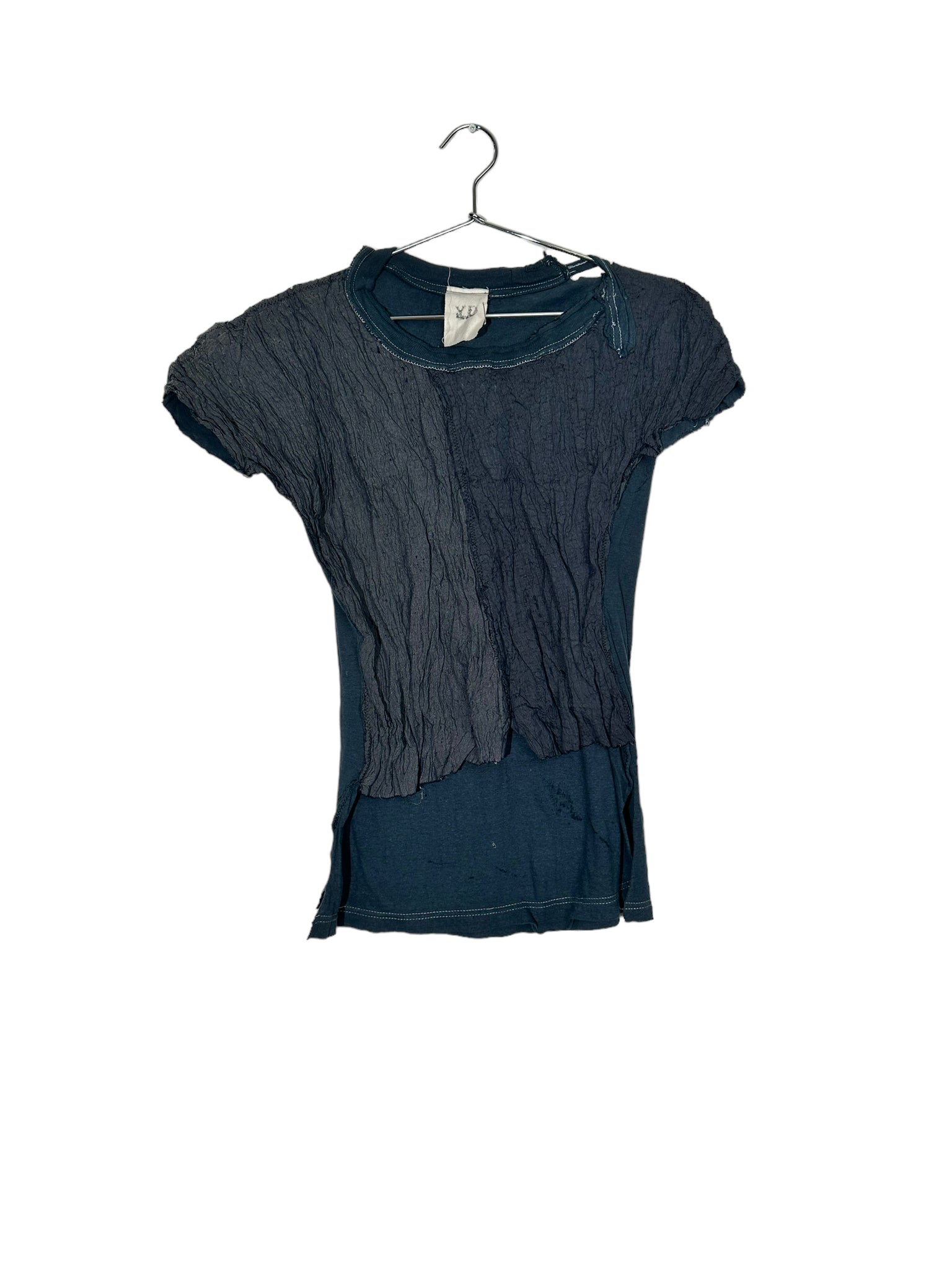 Navy Blue Distressed Texture Top