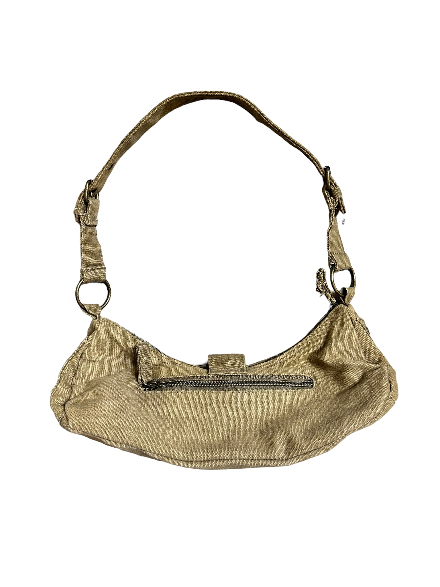 Green Cargo Shoulder Bag With Pockets