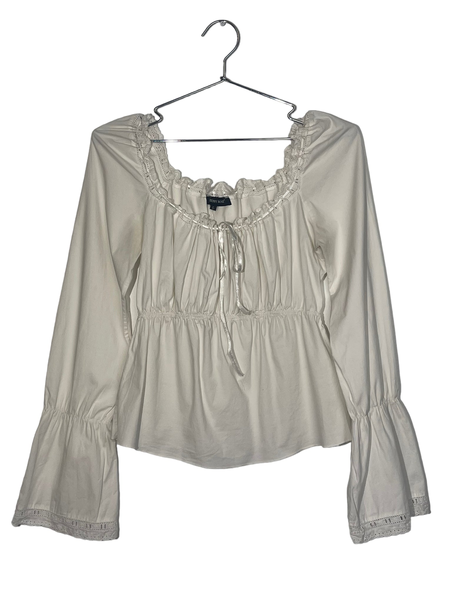 White Drawstring Blouse