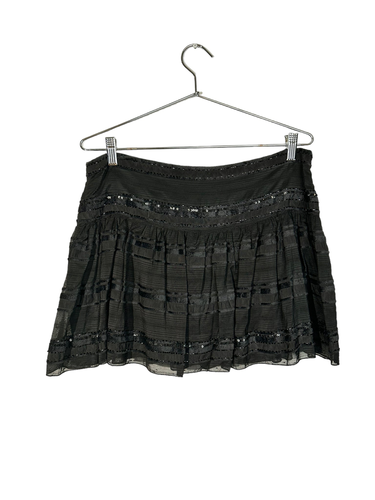 Black Sequined & Beaded Skirt