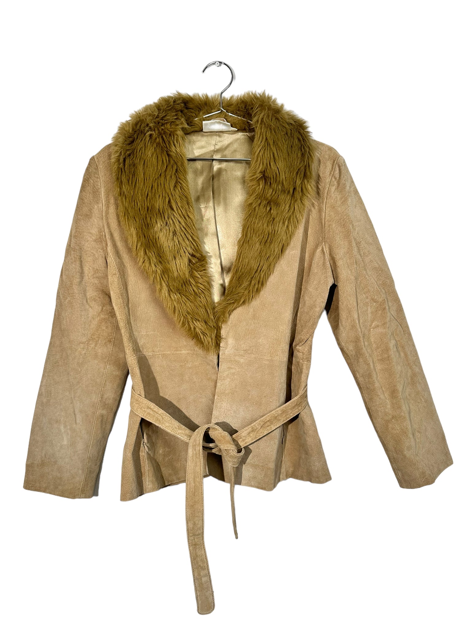 Tan Fur Lined Suede Jacket