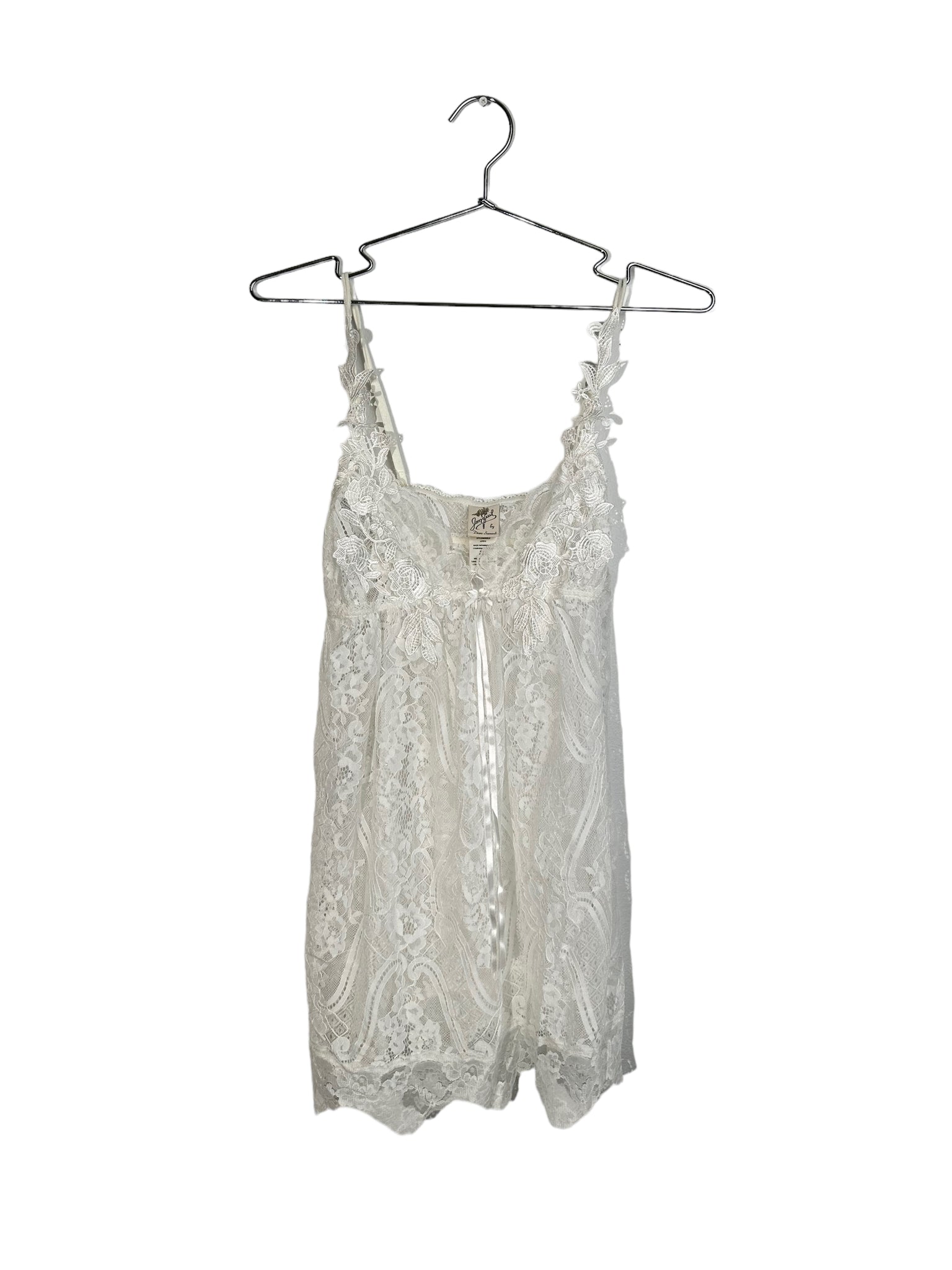 White Floral Lace Embroidered Mini Dress