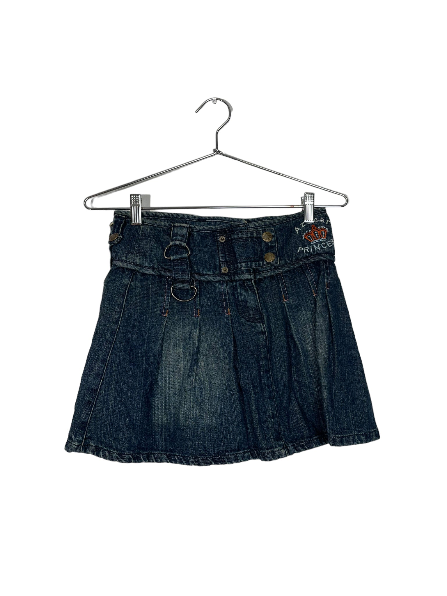 90s / Y2K Denim Pleated Mini Skirt