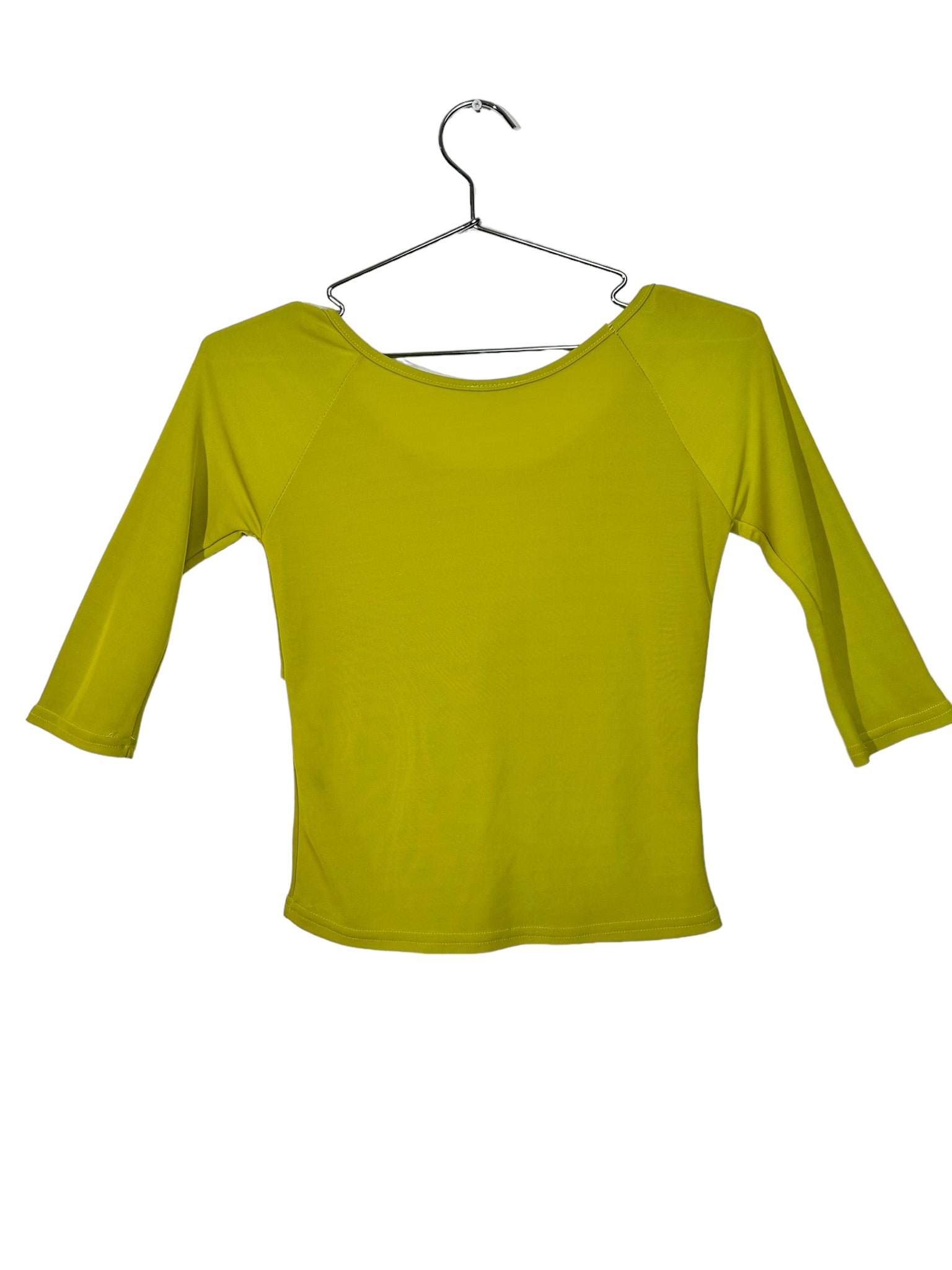 Lime Green Quarter Sleeve Tie-Top