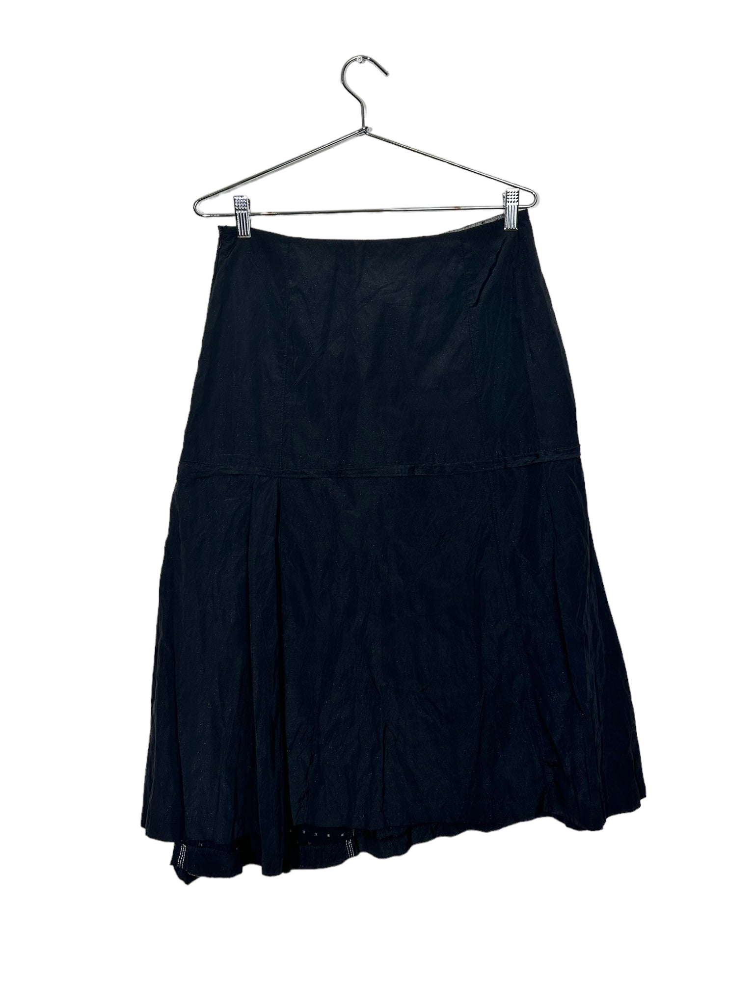 Black And Grey Panel Ribbon Skirt