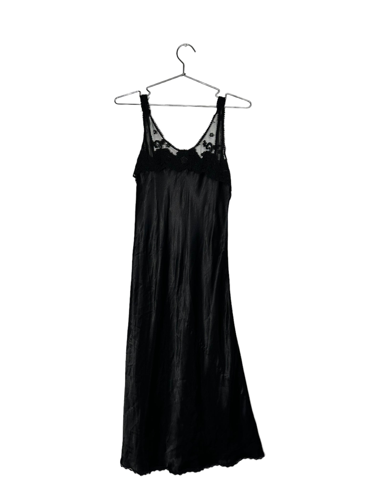 Vintage Black Slip Maxi Dress