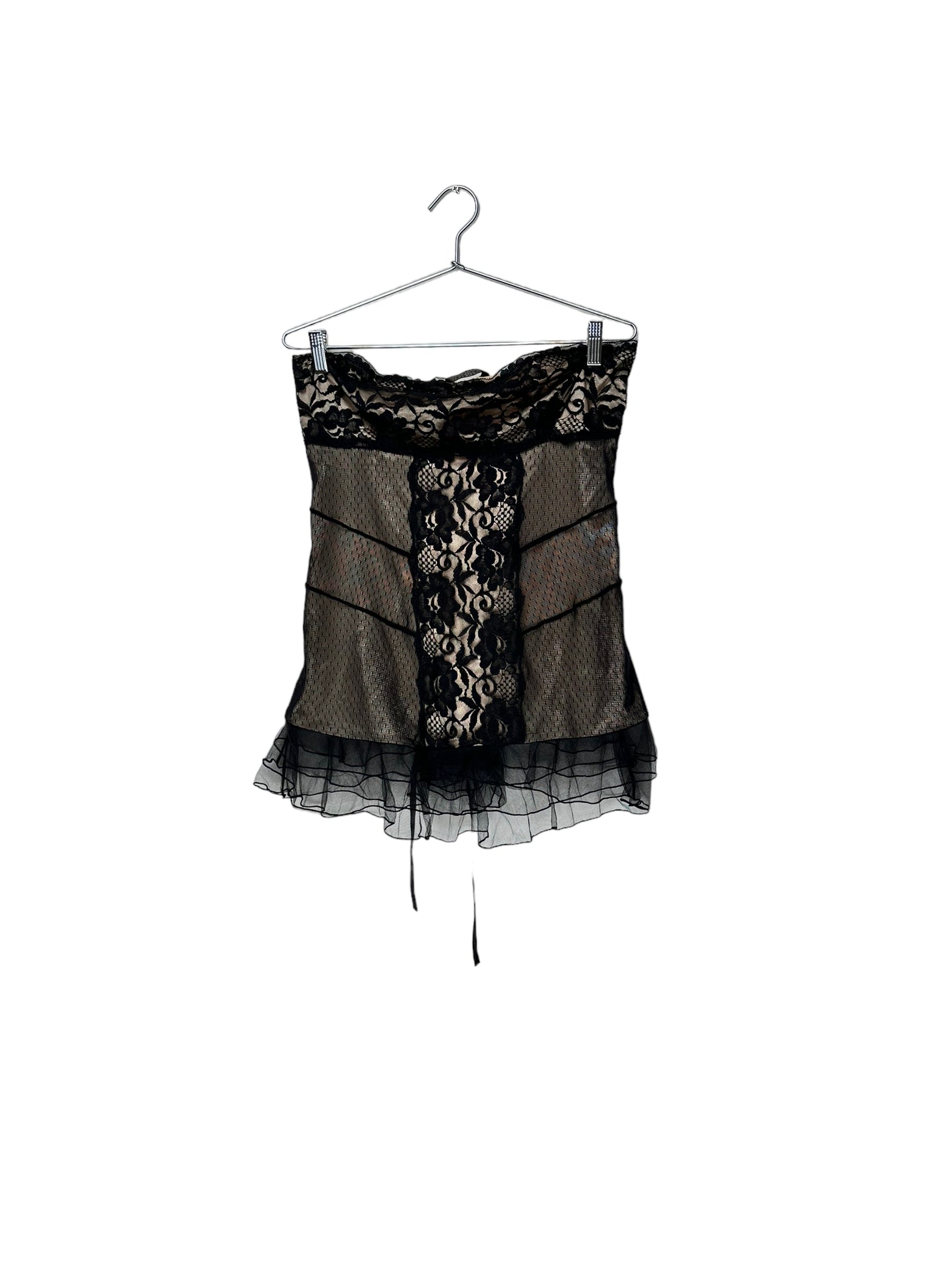 Black Lace Corseted Top