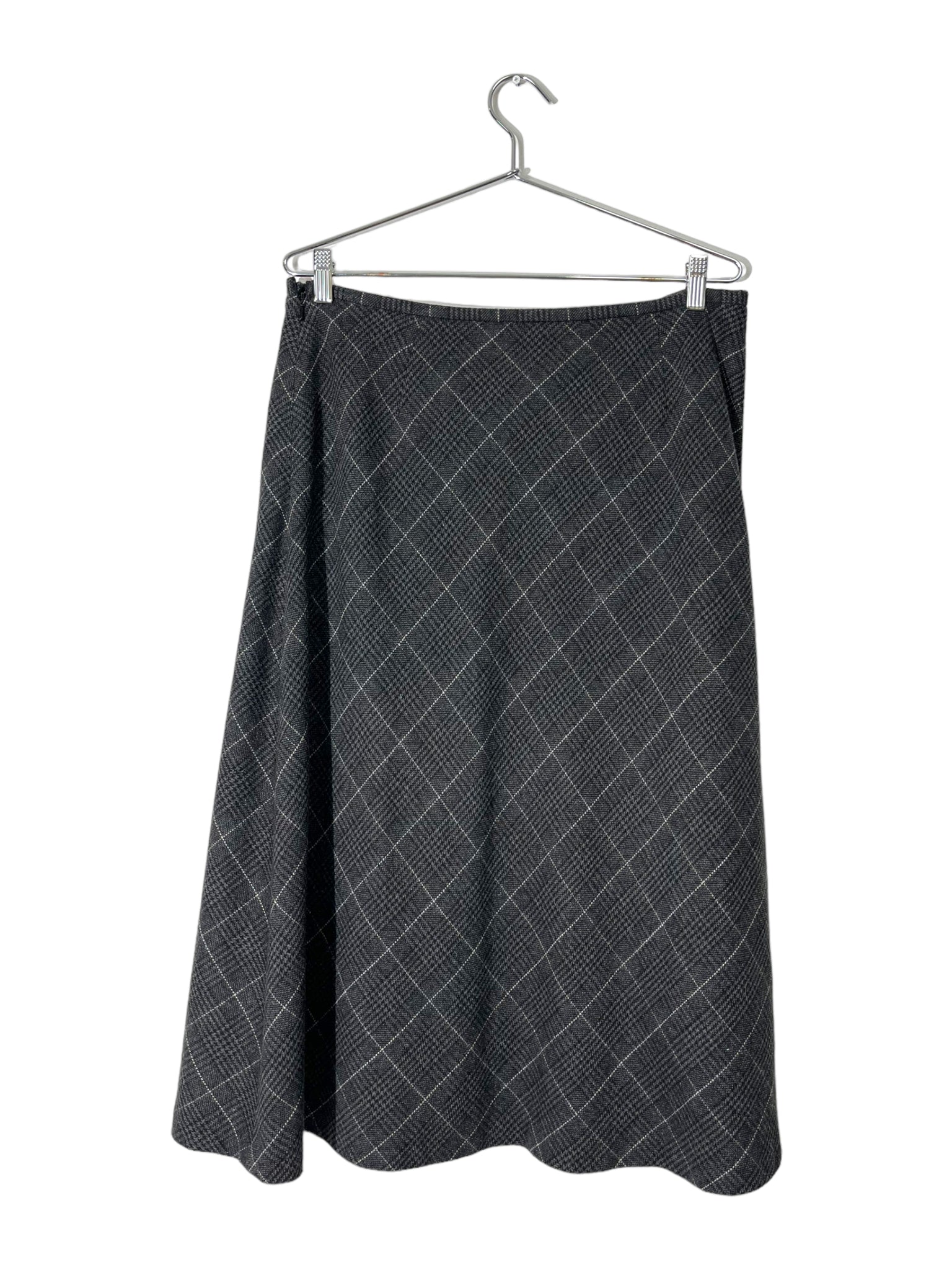 Grey Plaid Maxi Skirt