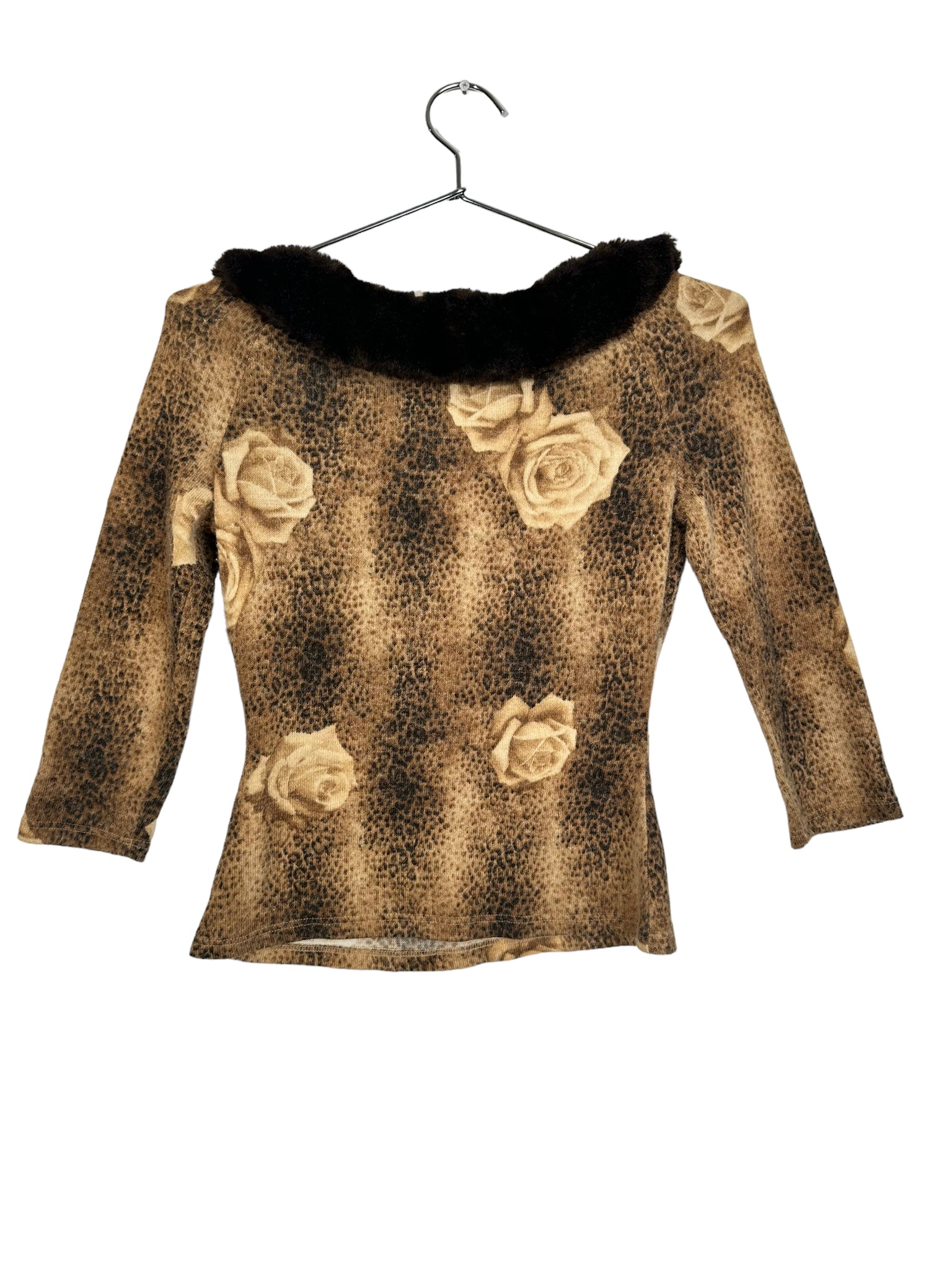 Vintage Cache Cheetah Faux Fur Top