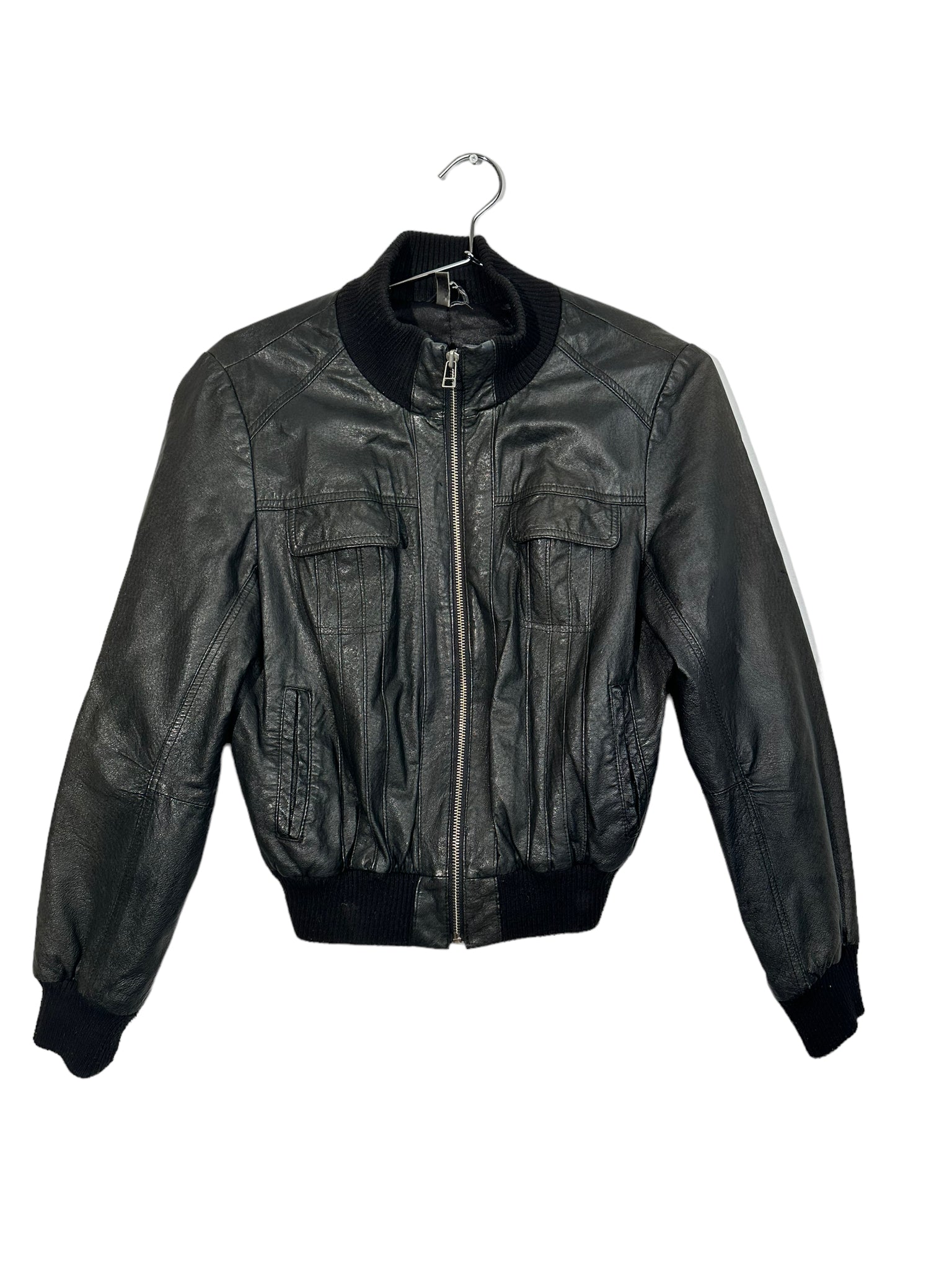 Black Leather Varsity Jacket
