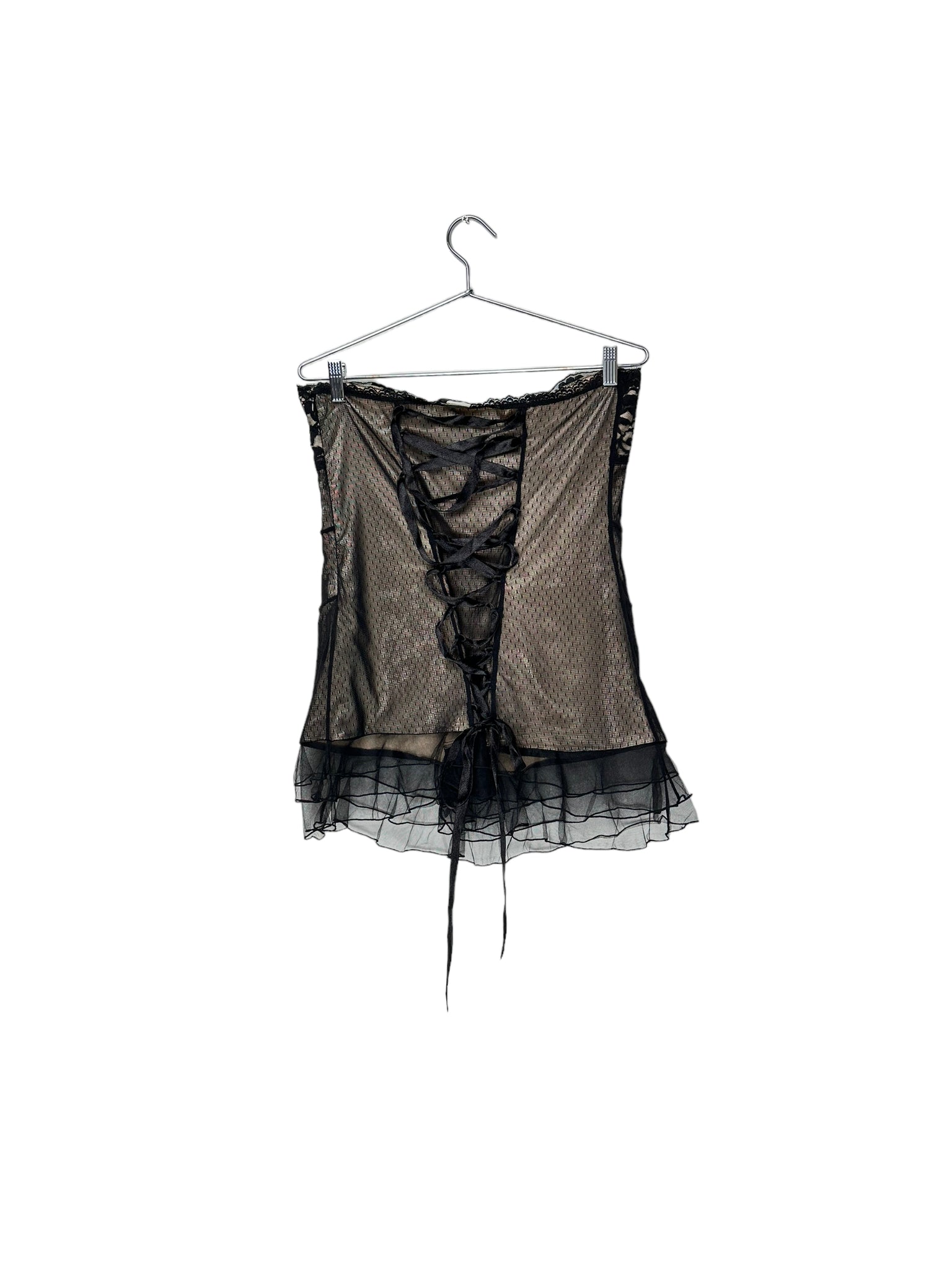 Black Lace Corseted Top
