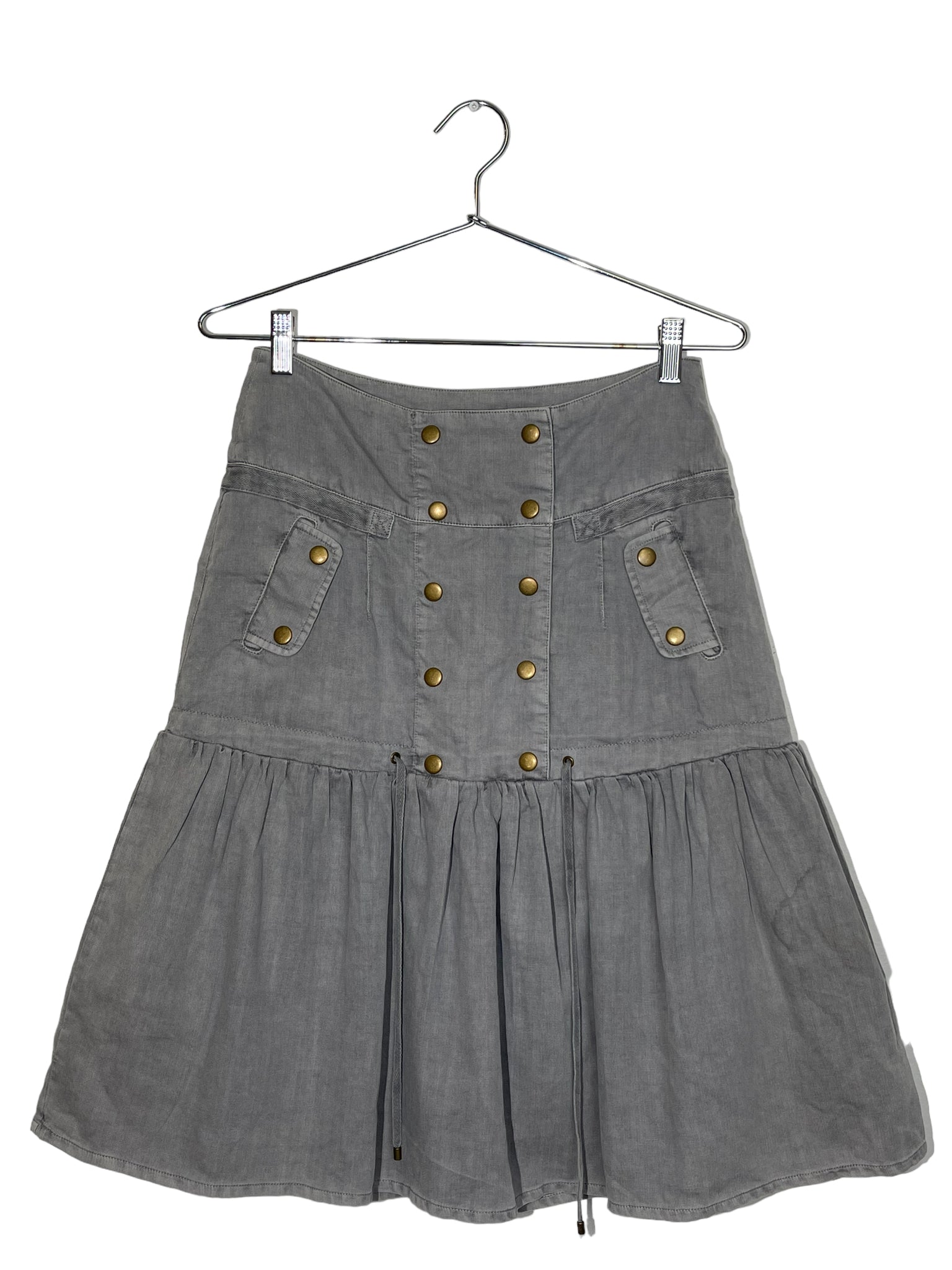Vero Moda Grey Double Button Skirt
