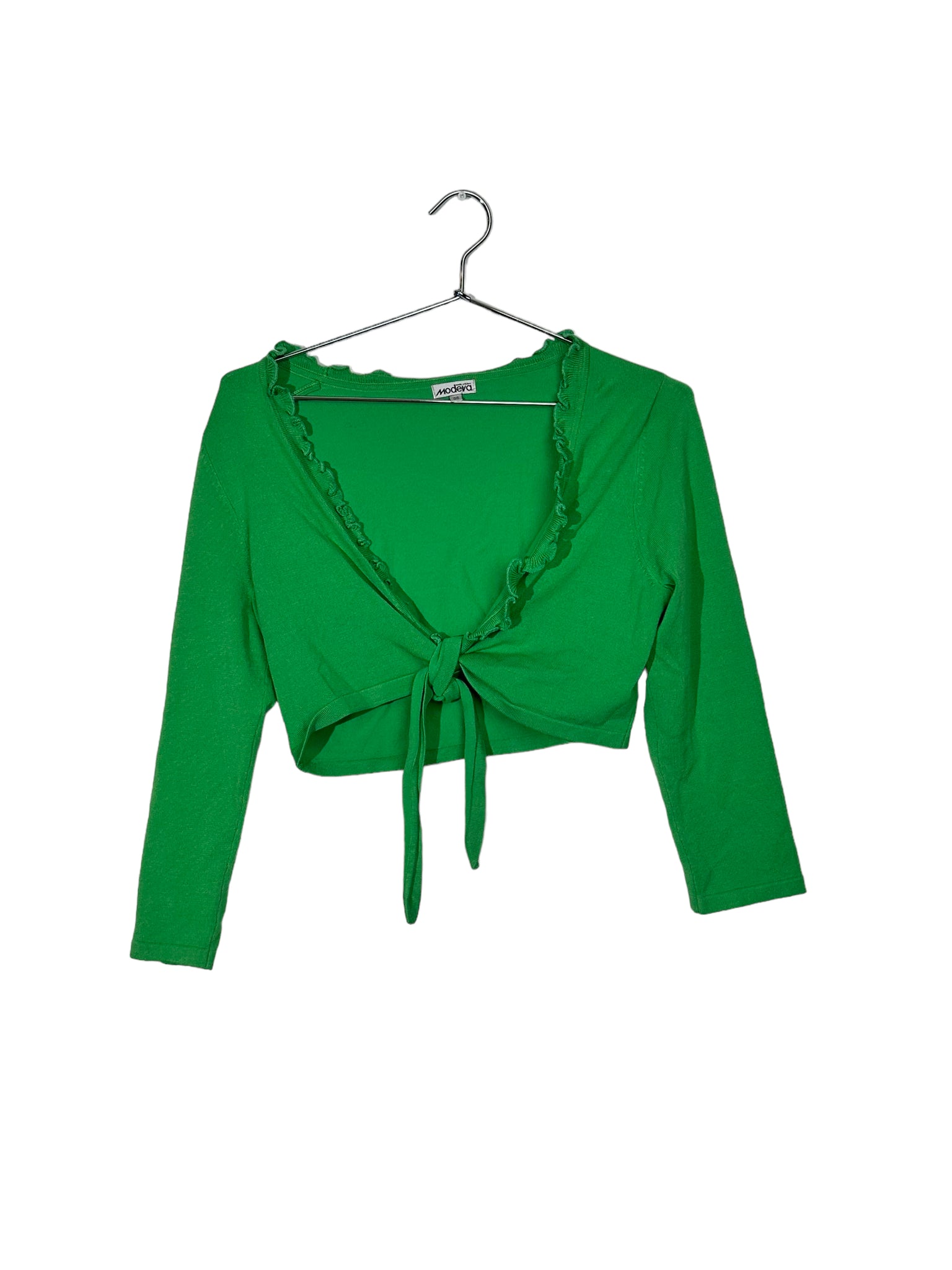 Green Lettuce Trim Tie Top