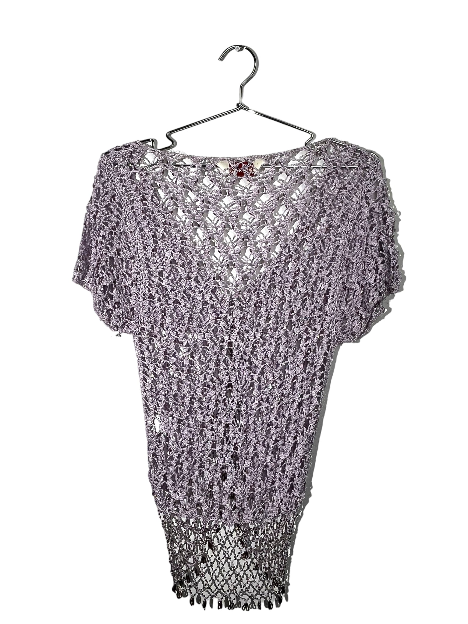 Lilac Crochet Beaded Blouse