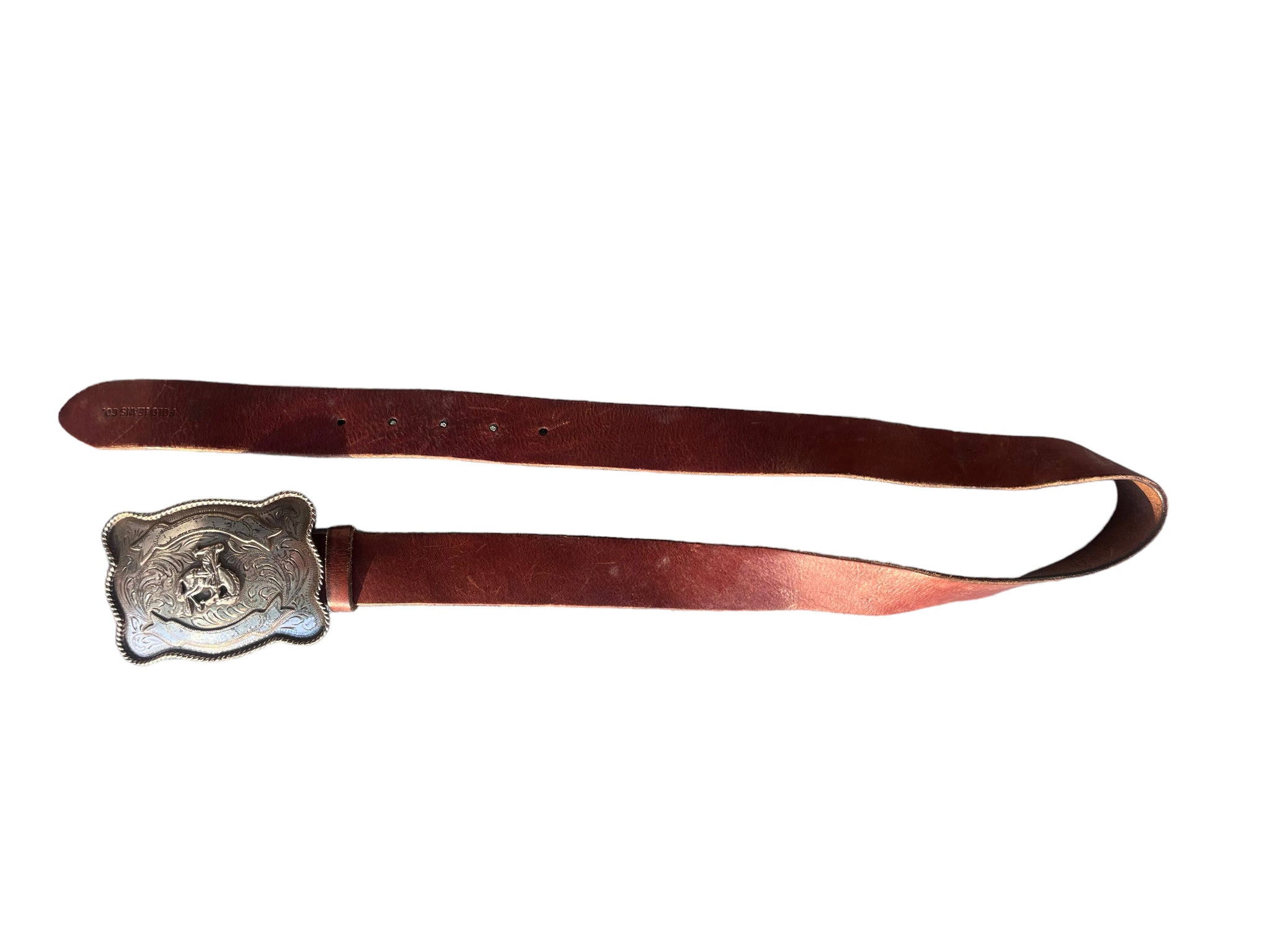 Leather Cowboy Belt Buckle Belt