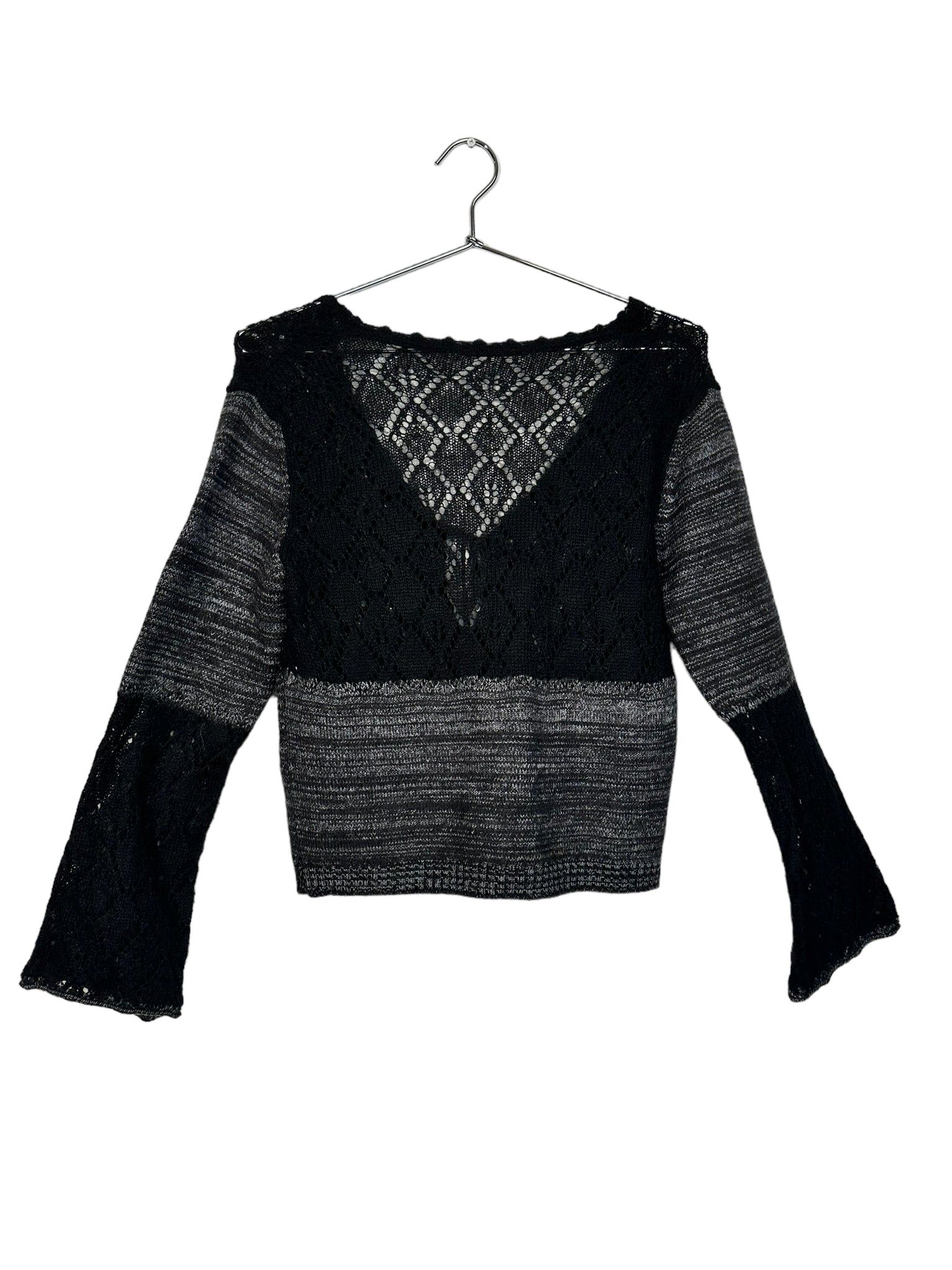 Black Crochet Cross Cardigan