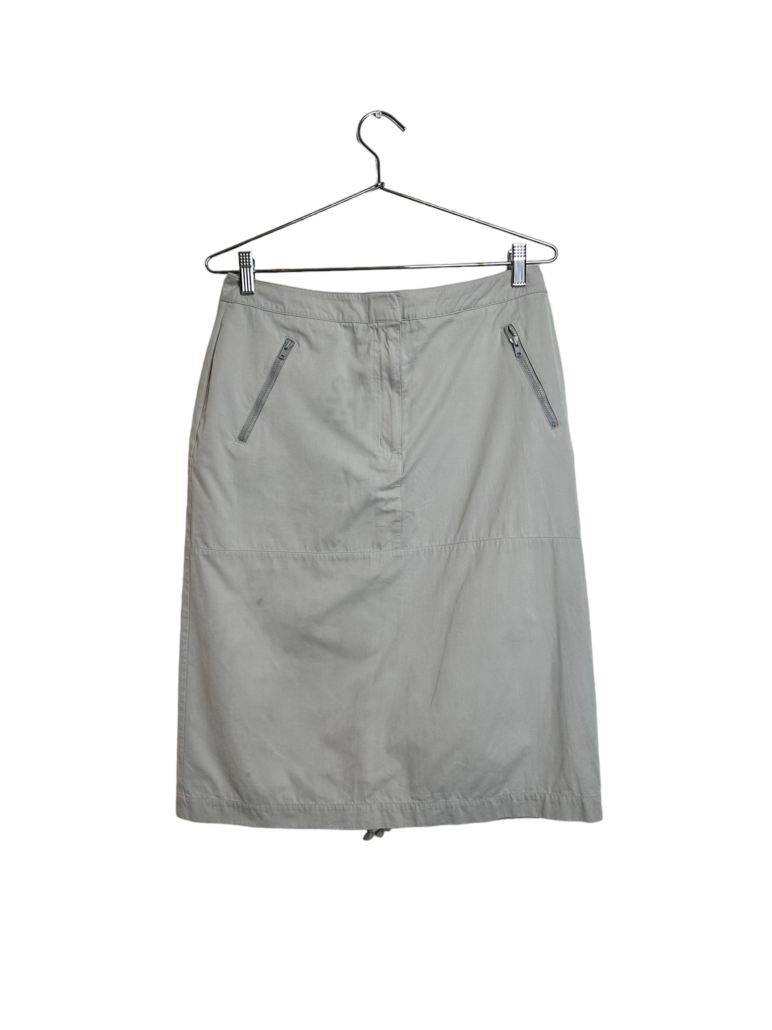 Grey Cargo Skirt With Drawstring At Back