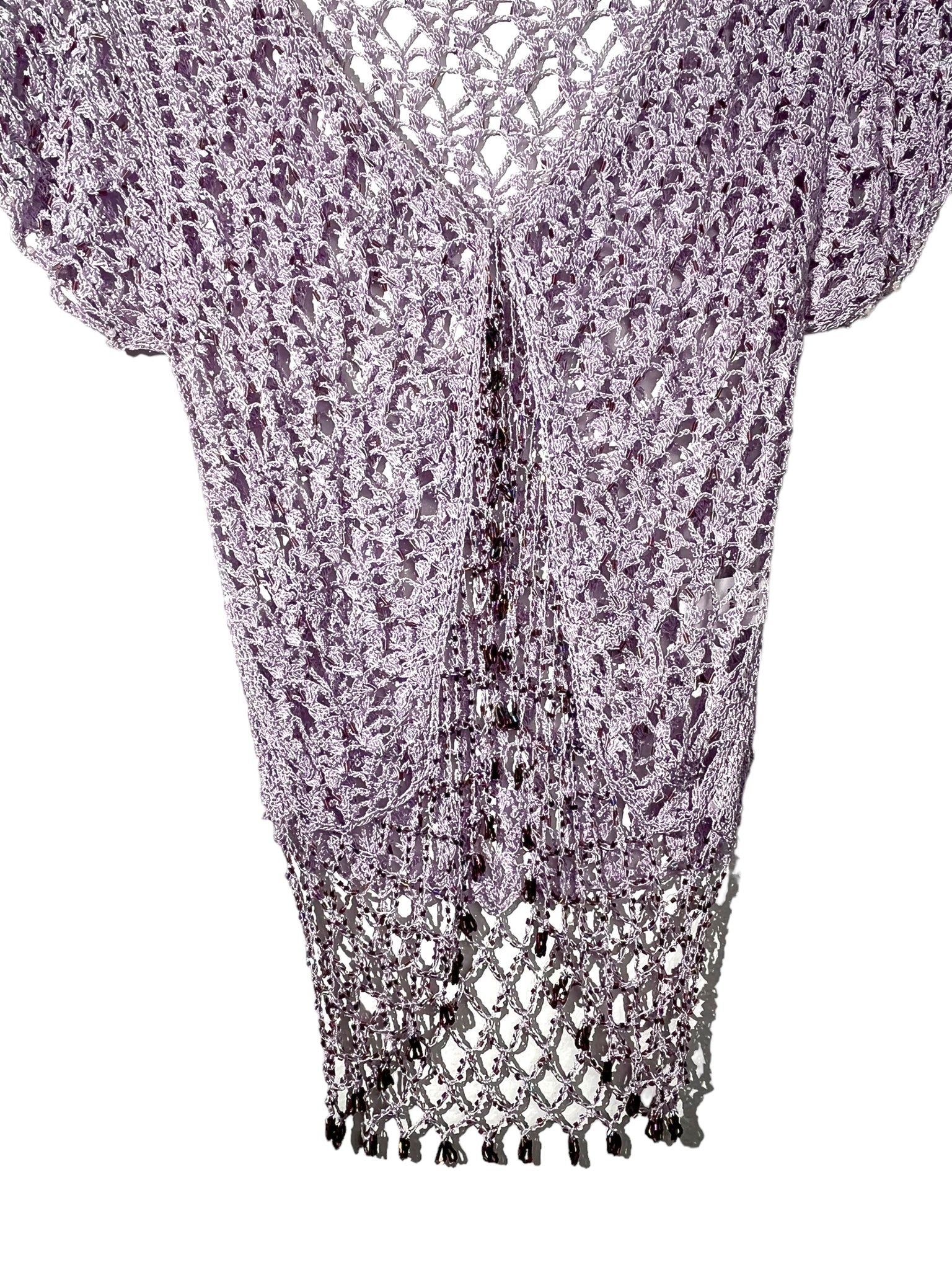 Lilac Crochet Beaded Blouse