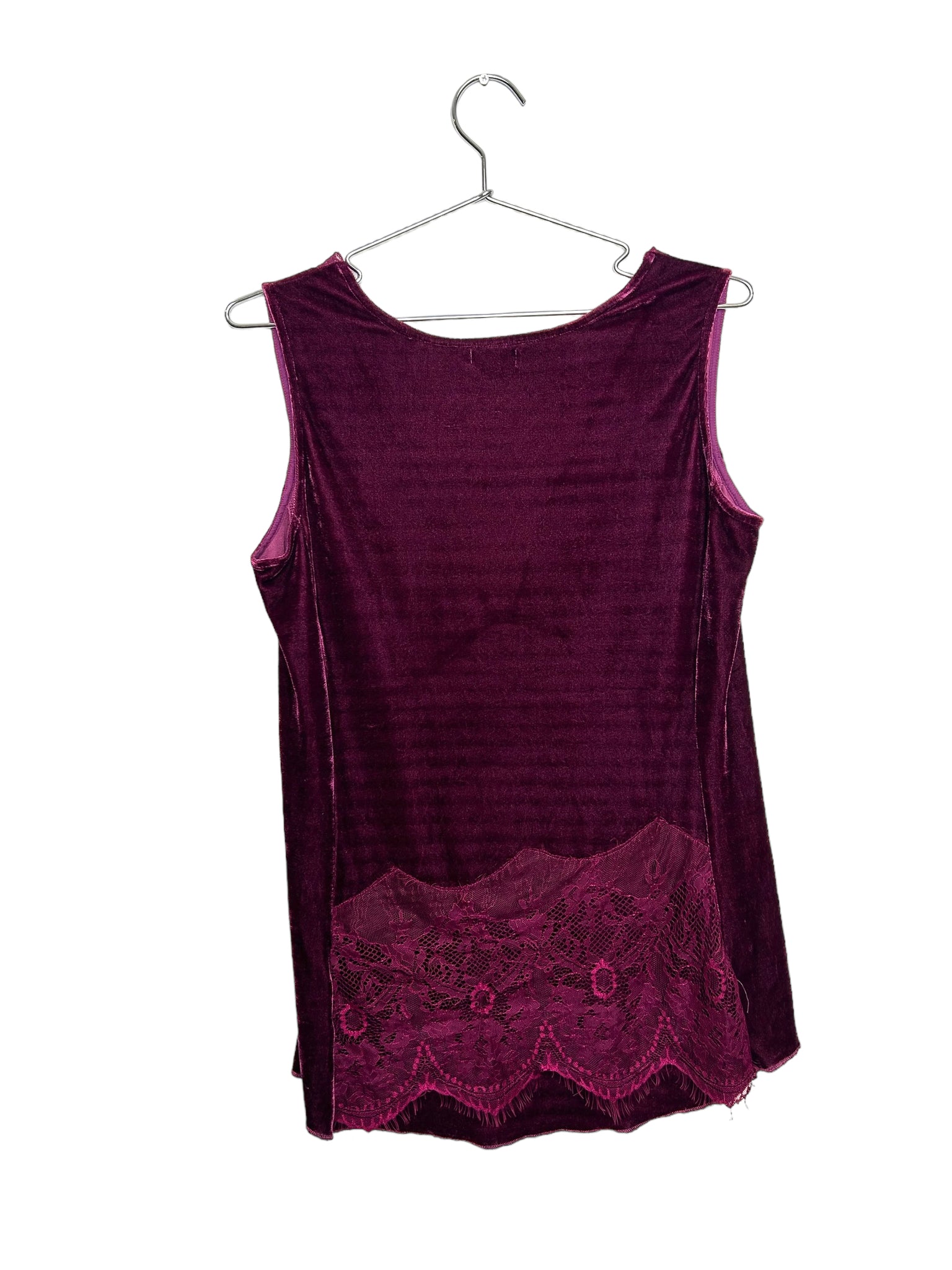 Plum Velvet Lace V-Neck Tank