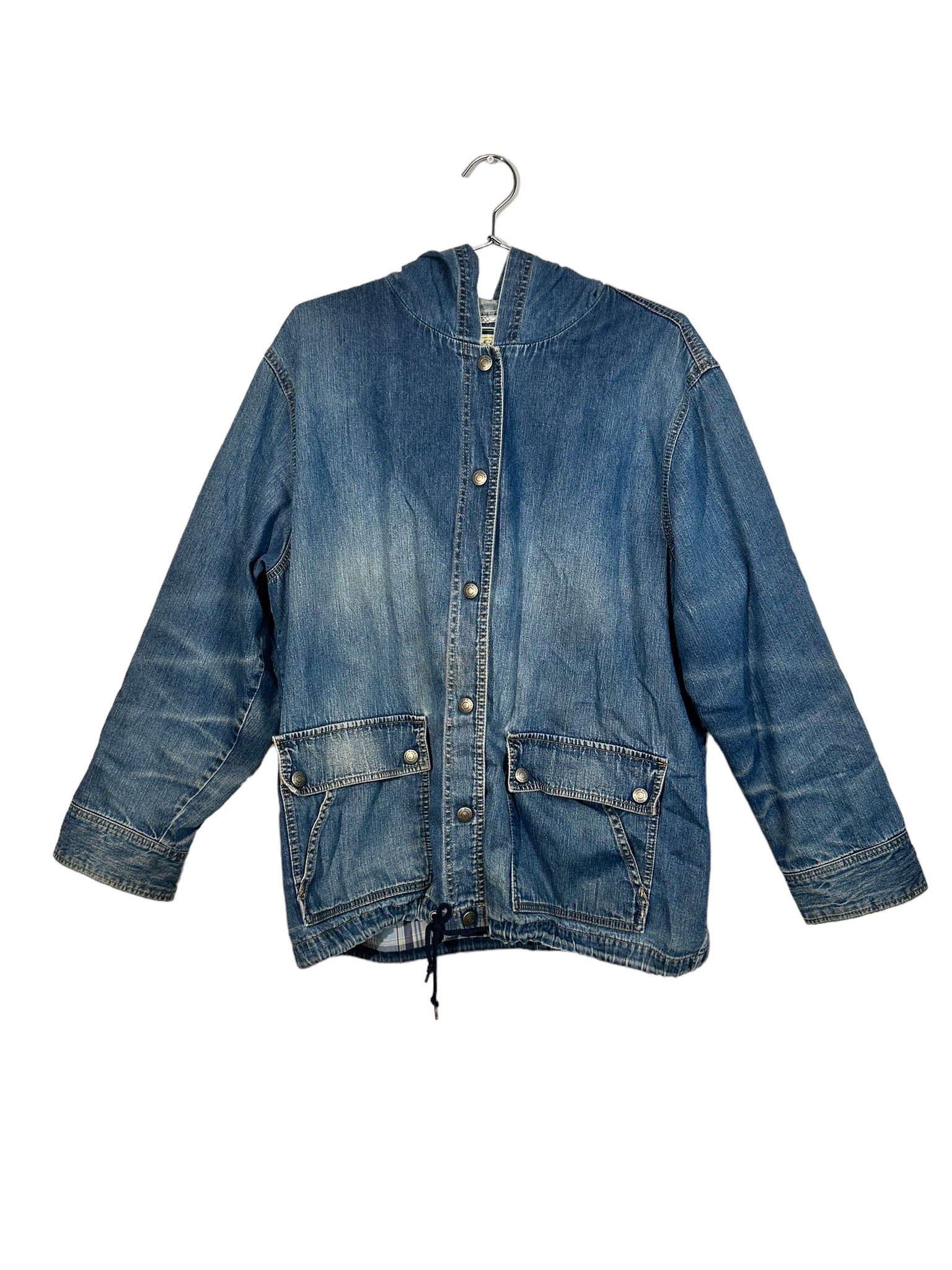 Hooded Medium Wash Jean Jacket