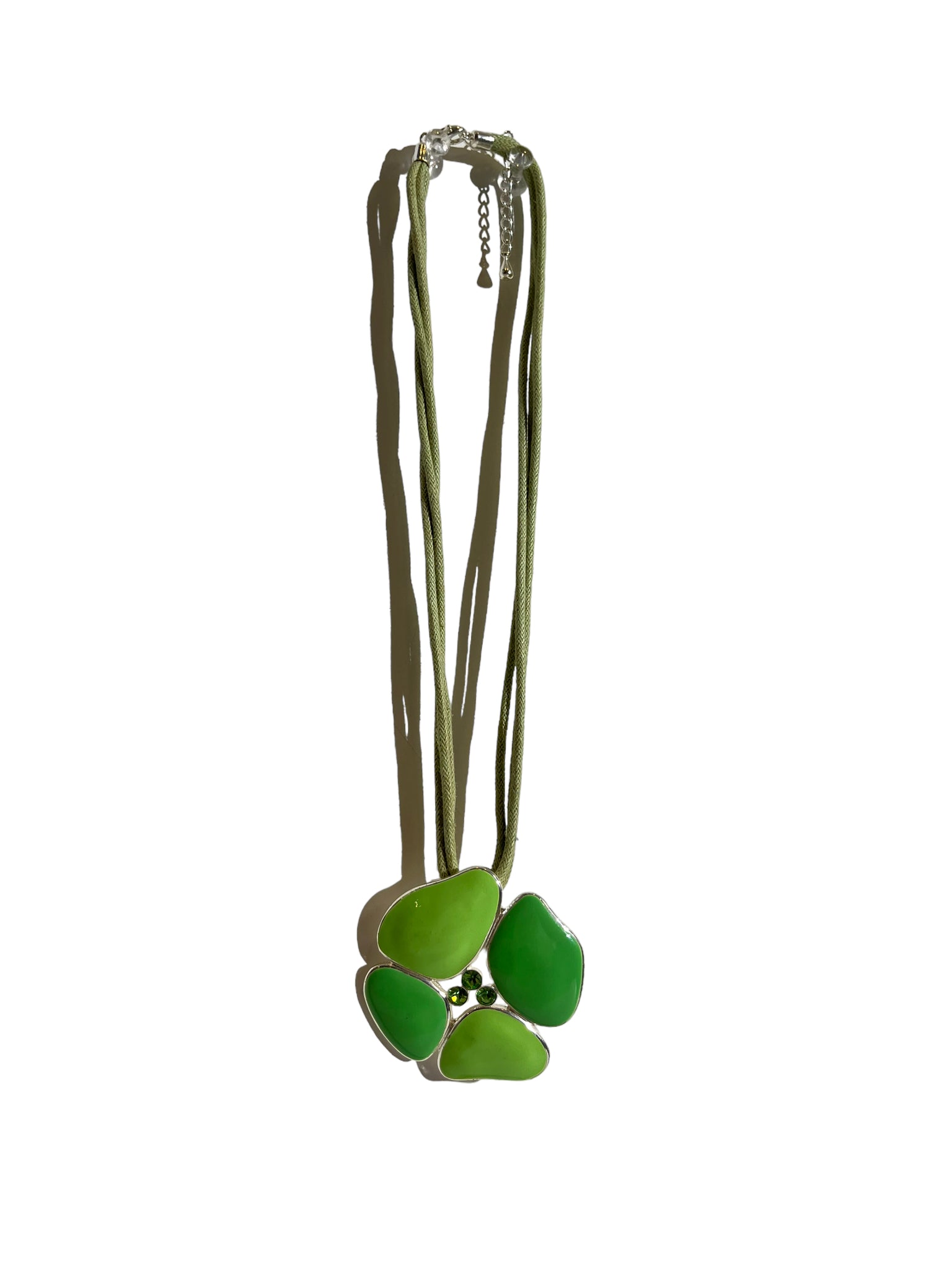 Large Green Flower Pendant Necklace